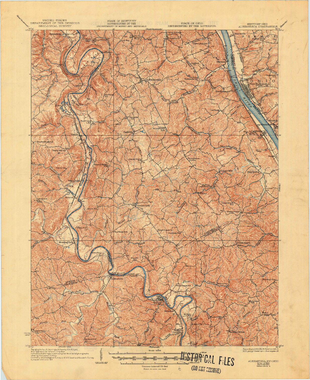 USGS 1:62500-SCALE QUADRANGLE FOR ALEXANDRIA, KY 1936