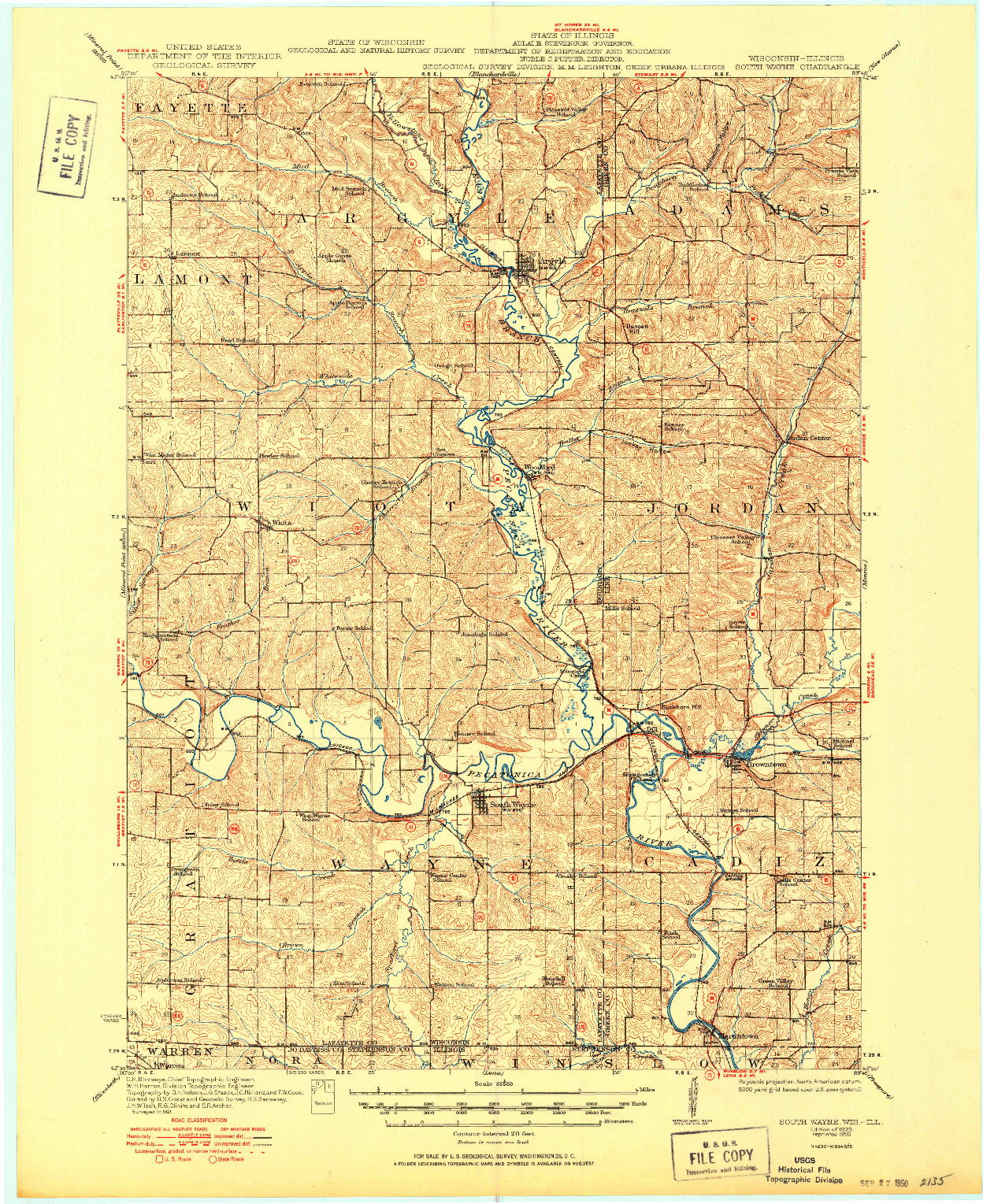 USGS 1:62500-SCALE QUADRANGLE FOR SOUTH WAYNE, WI 1923