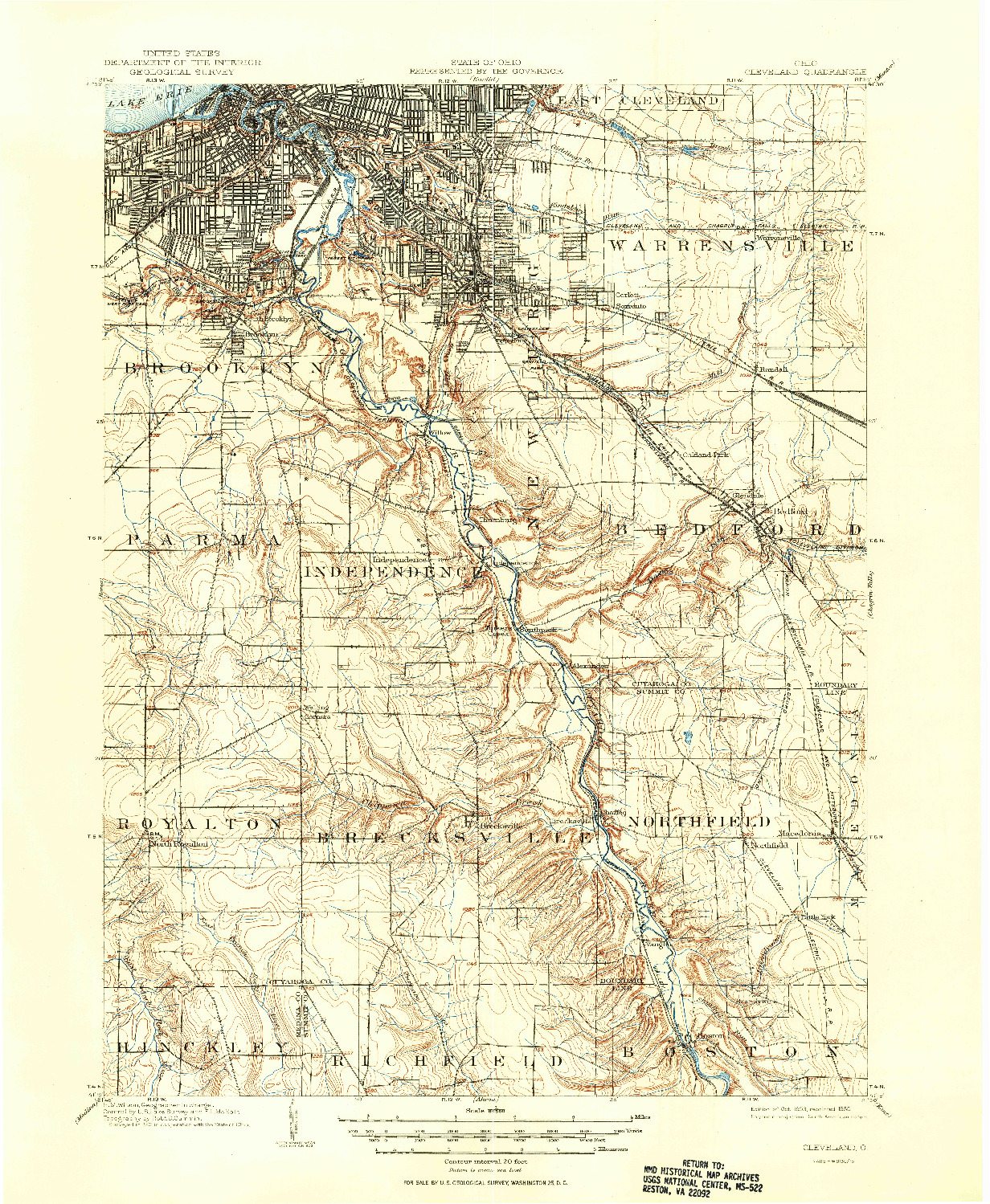 USGS 1:62500-SCALE QUADRANGLE FOR CLEVELAND, OH 1903
