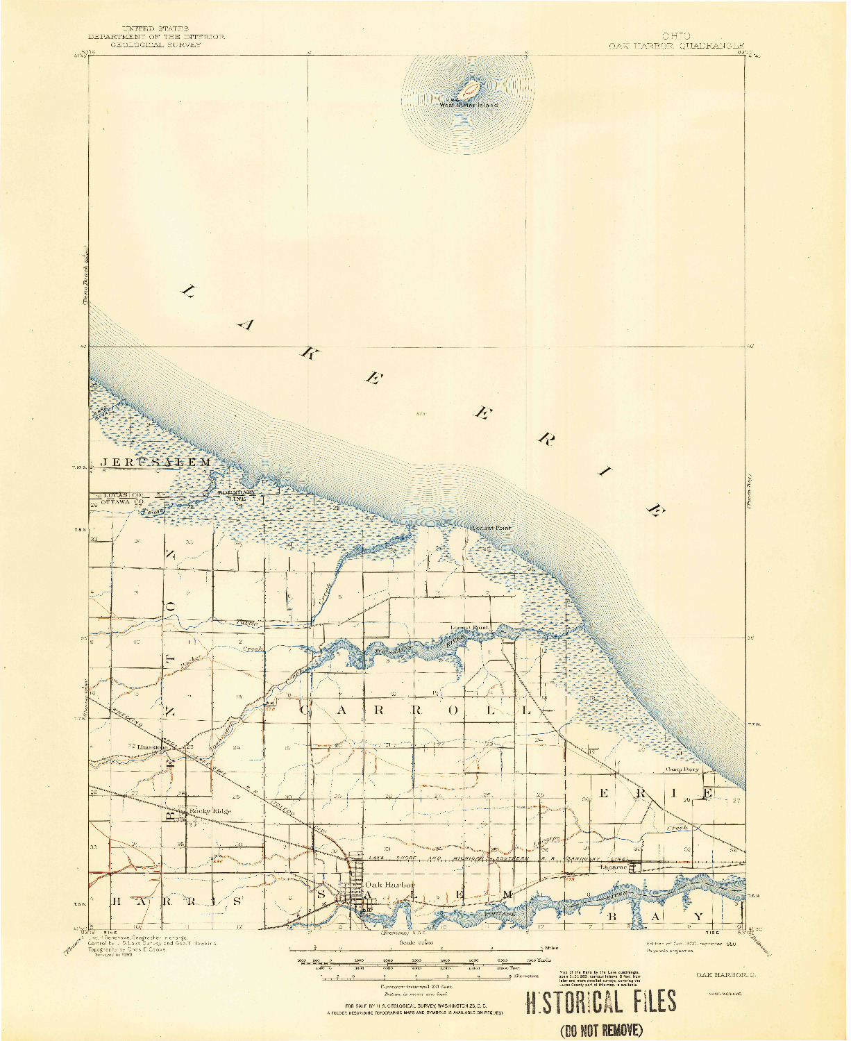 USGS 1:62500-SCALE QUADRANGLE FOR OAK HARBOR, OH 1900