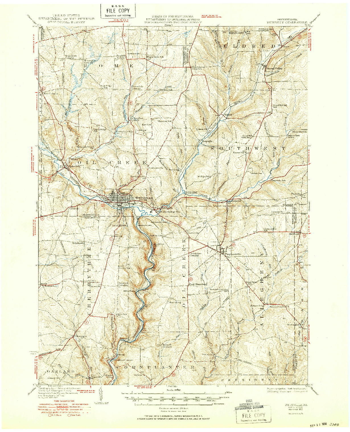 USGS 1:62500-SCALE QUADRANGLE FOR TITUSVILLE, PA 1933