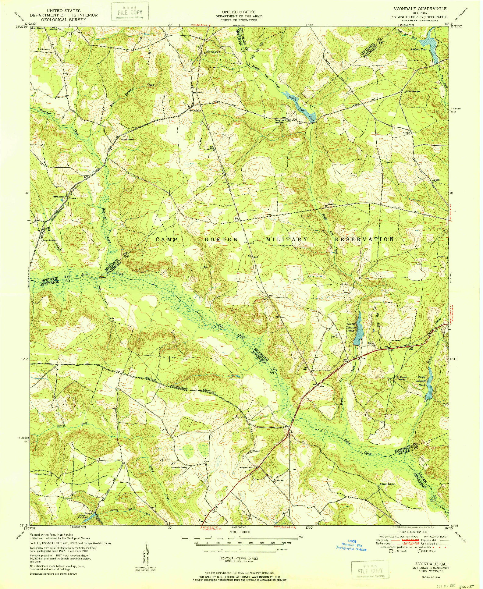 USGS 1:24000-SCALE QUADRANGLE FOR AVONDALE, GA 1950