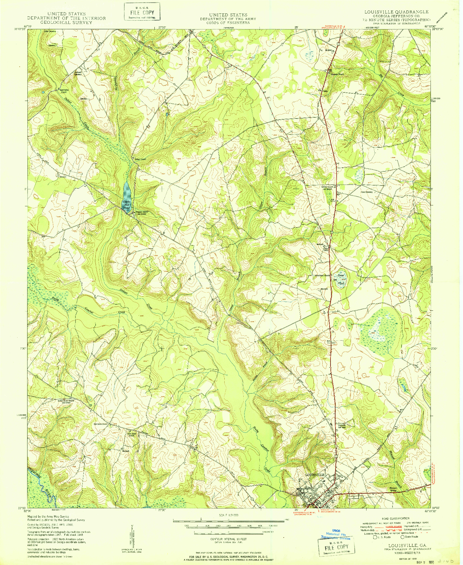 USGS 1:24000-SCALE QUADRANGLE FOR LOUISVILLE, GA 1950
