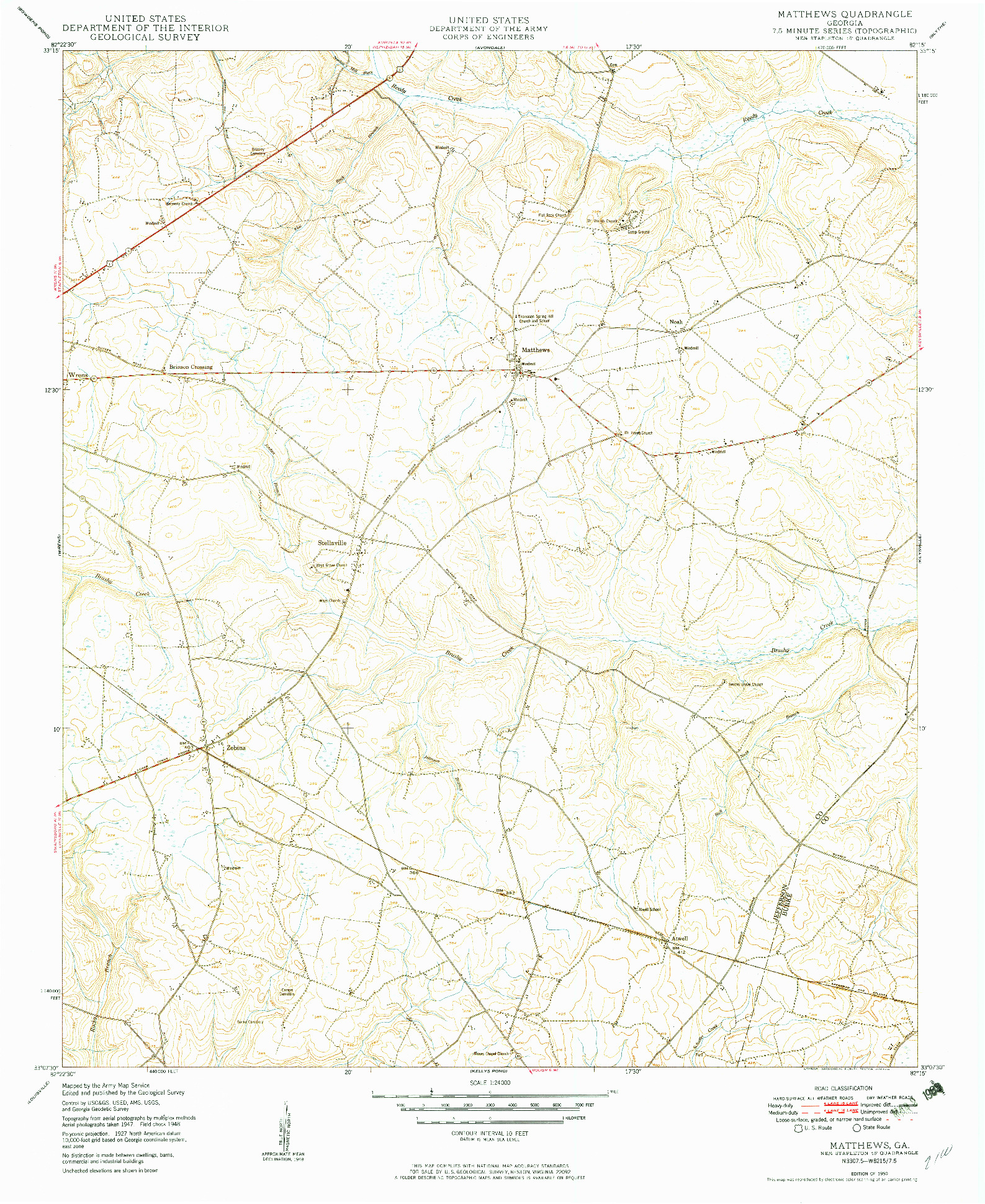 USGS 1:24000-SCALE QUADRANGLE FOR MATTHEWS, GA 1950