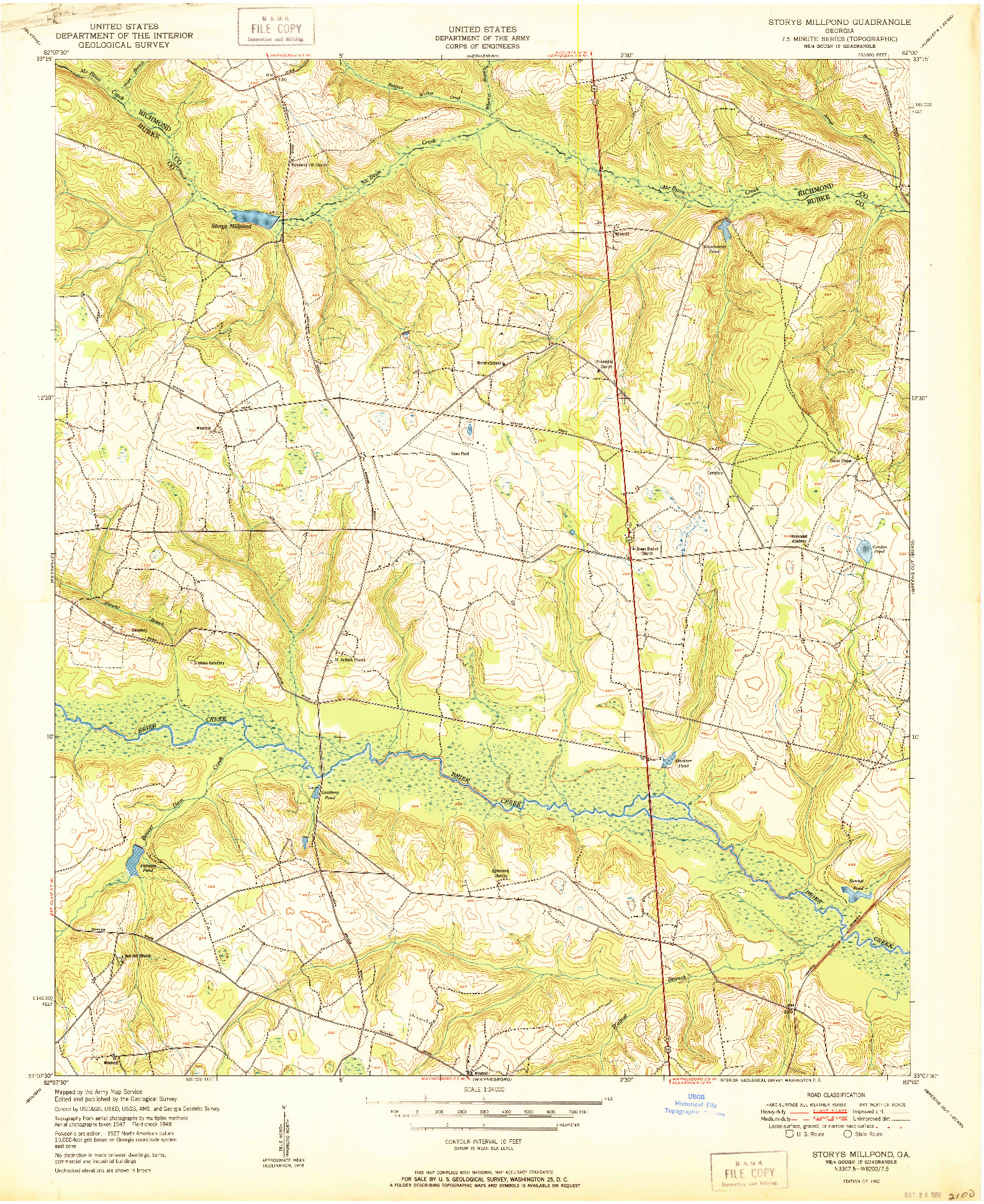 USGS 1:24000-SCALE QUADRANGLE FOR STORYS MILLPOND, GA 1950