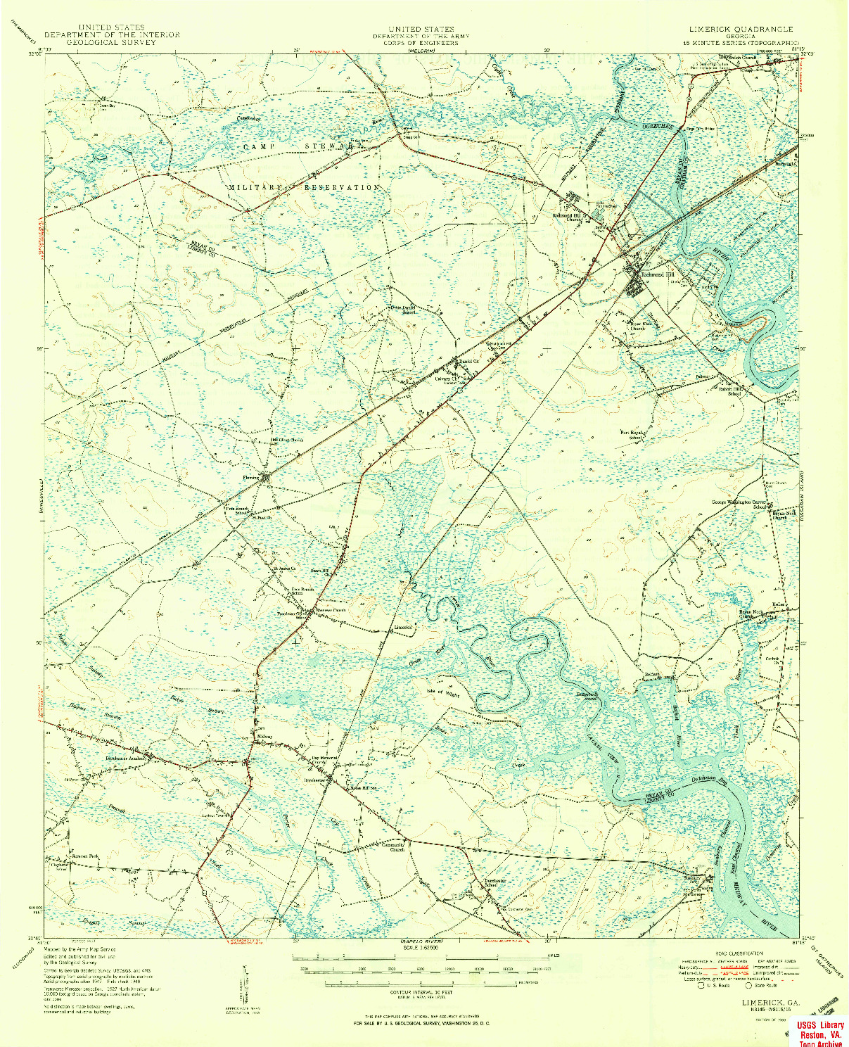 USGS 1:62500-SCALE QUADRANGLE FOR LIMERICK, GA 1950