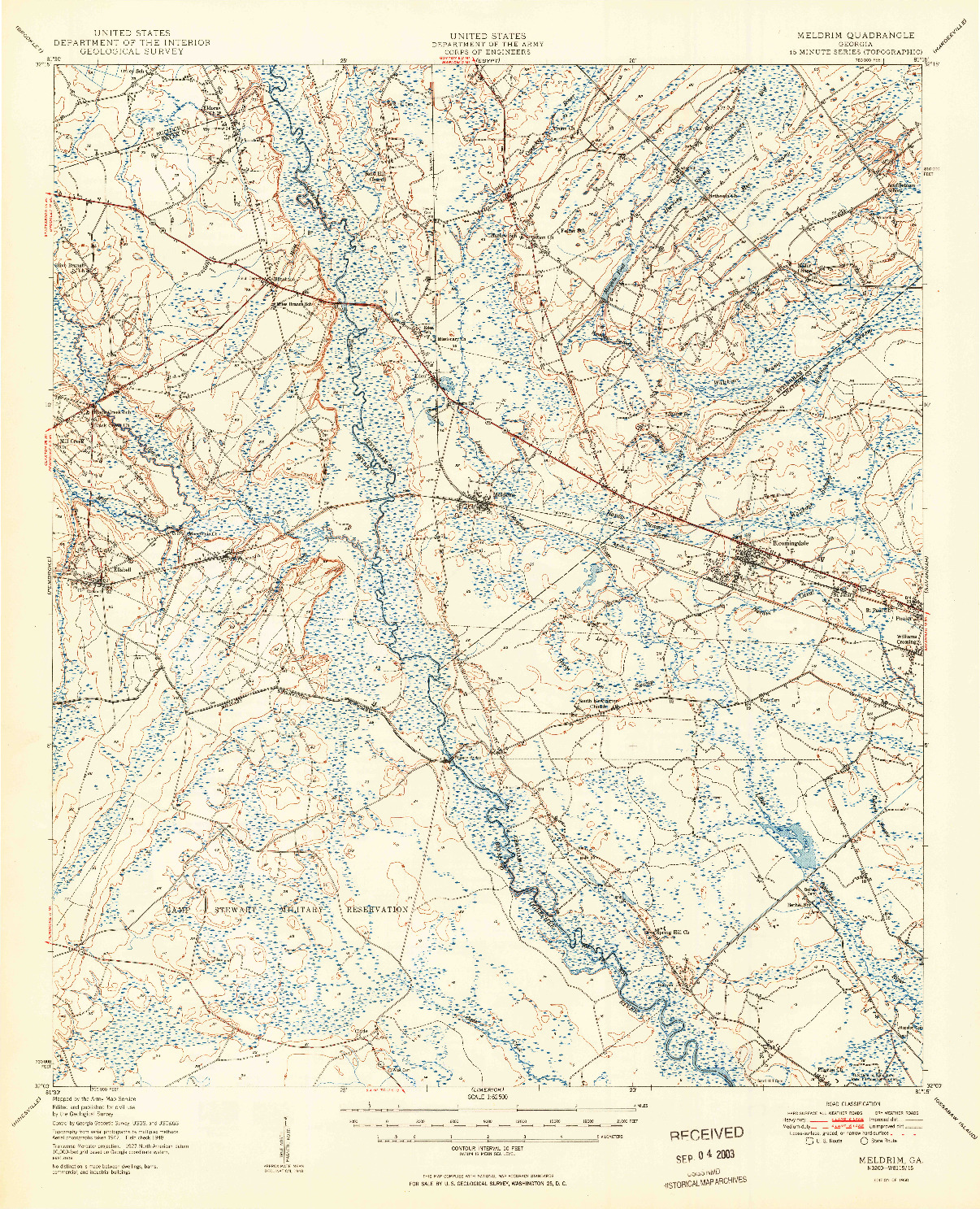USGS 1:62500-SCALE QUADRANGLE FOR MELDRIM, GA 1950