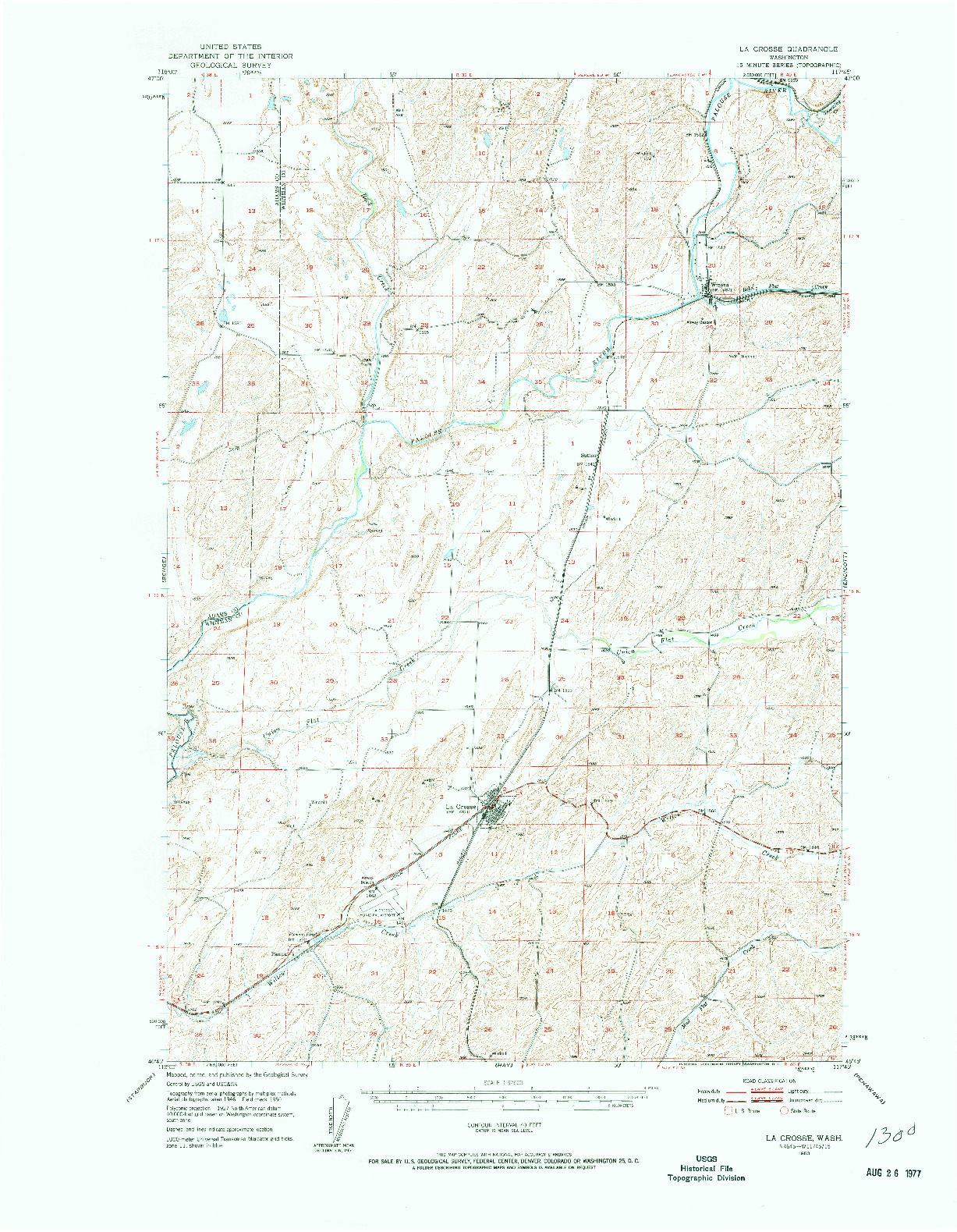 USGS 1:62500-SCALE QUADRANGLE FOR LA CROSSE, WA 1950