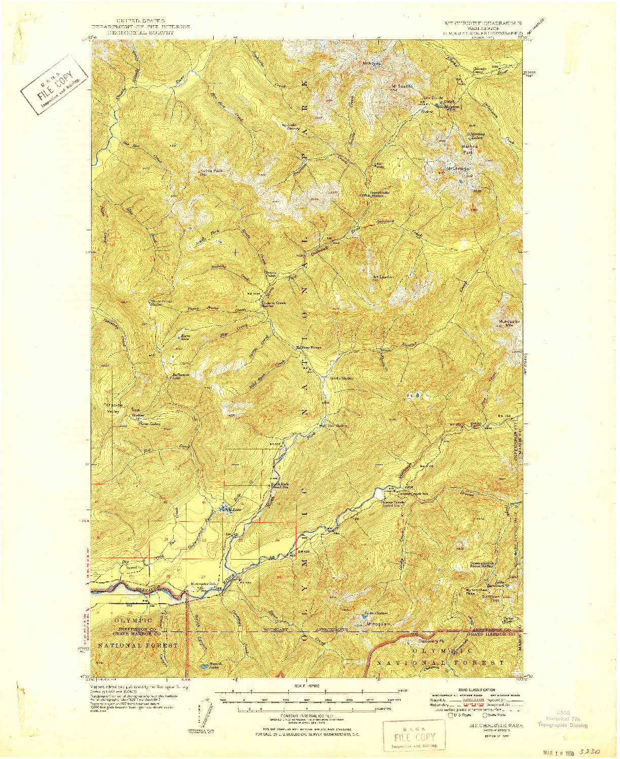 USGS 1:62500-SCALE QUADRANGLE FOR MT CHRISTIE, WA 1950