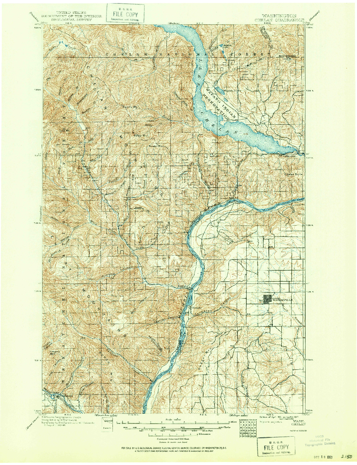 USGS 1:125000-SCALE QUADRANGLE FOR CHELAN, WA 1901