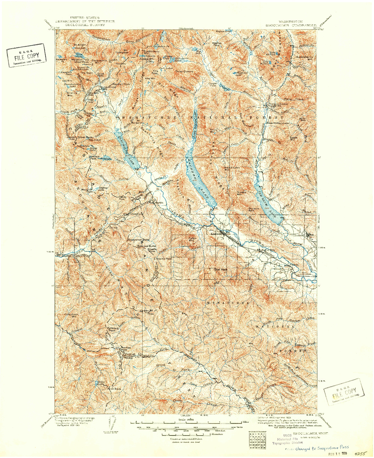 USGS 1:125000-SCALE QUADRANGLE FOR SNOQUALMIE, WA 1903