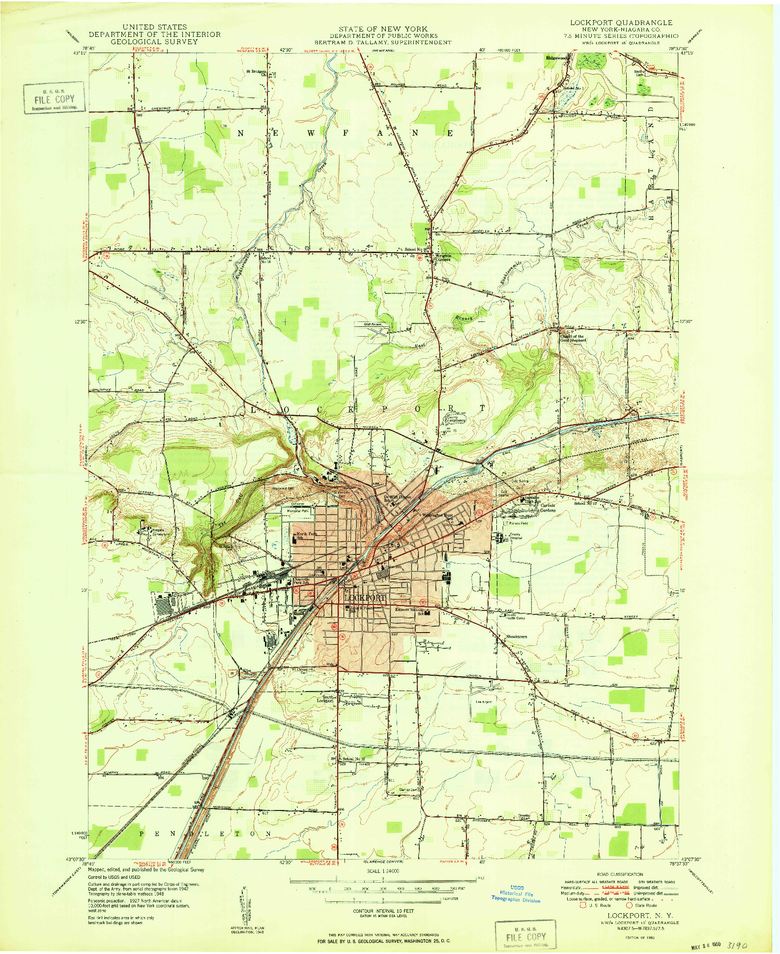 USGS 1:24000-SCALE QUADRANGLE FOR LOCKPORT, NY 1950