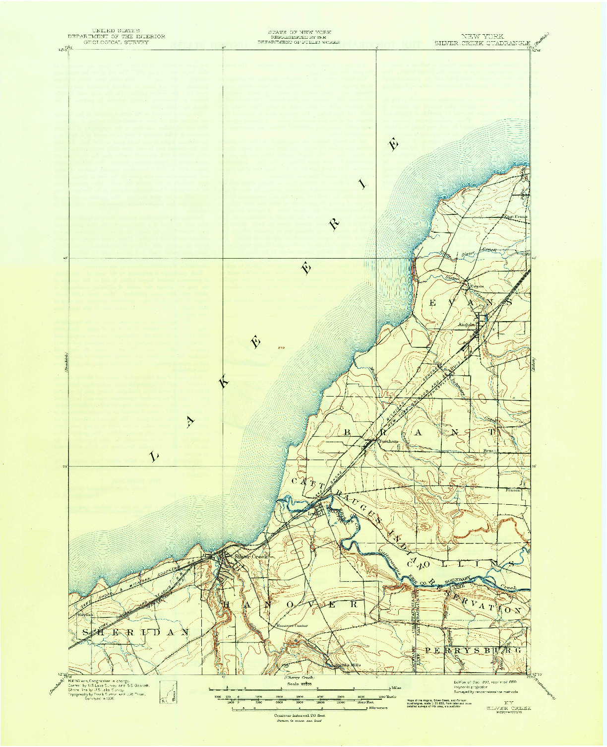 USGS 1:62500-SCALE QUADRANGLE FOR SILVER CREEK, NY 1899