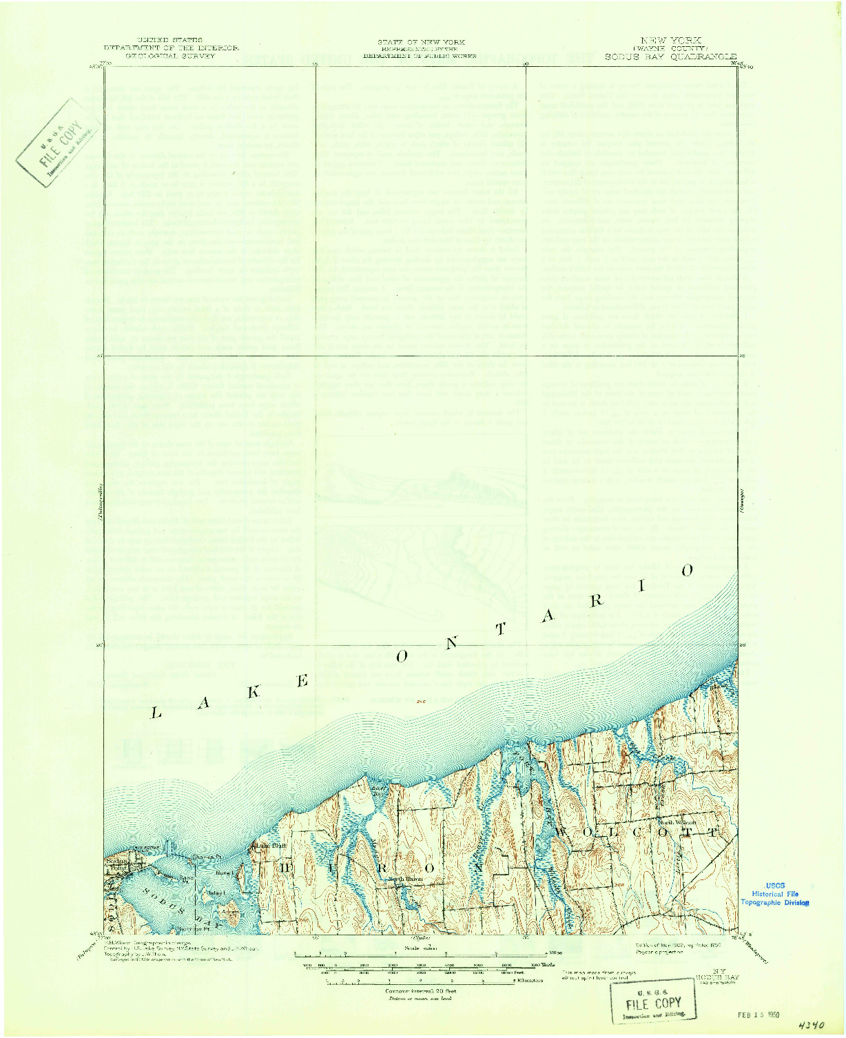 USGS 1:62500-SCALE QUADRANGLE FOR SODUS BAY, NY 1902