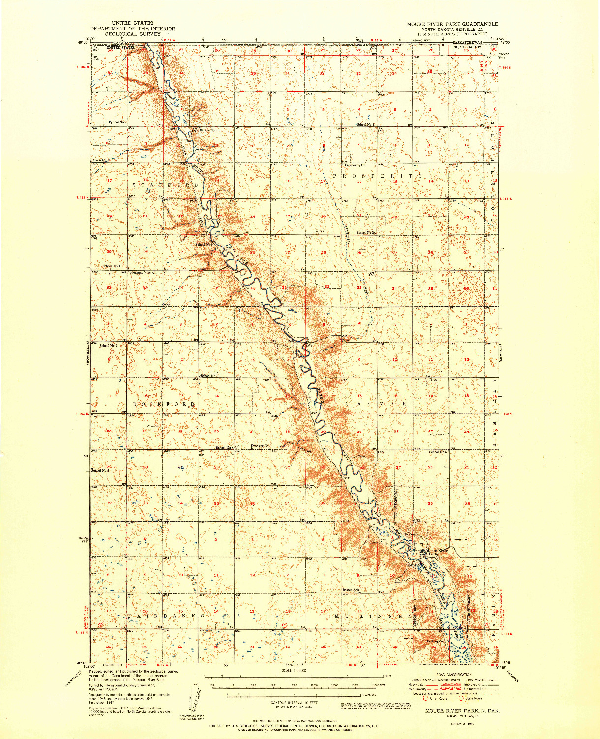 USGS 1:62500-SCALE QUADRANGLE FOR MOUSE RIVER PARK, ND 1950