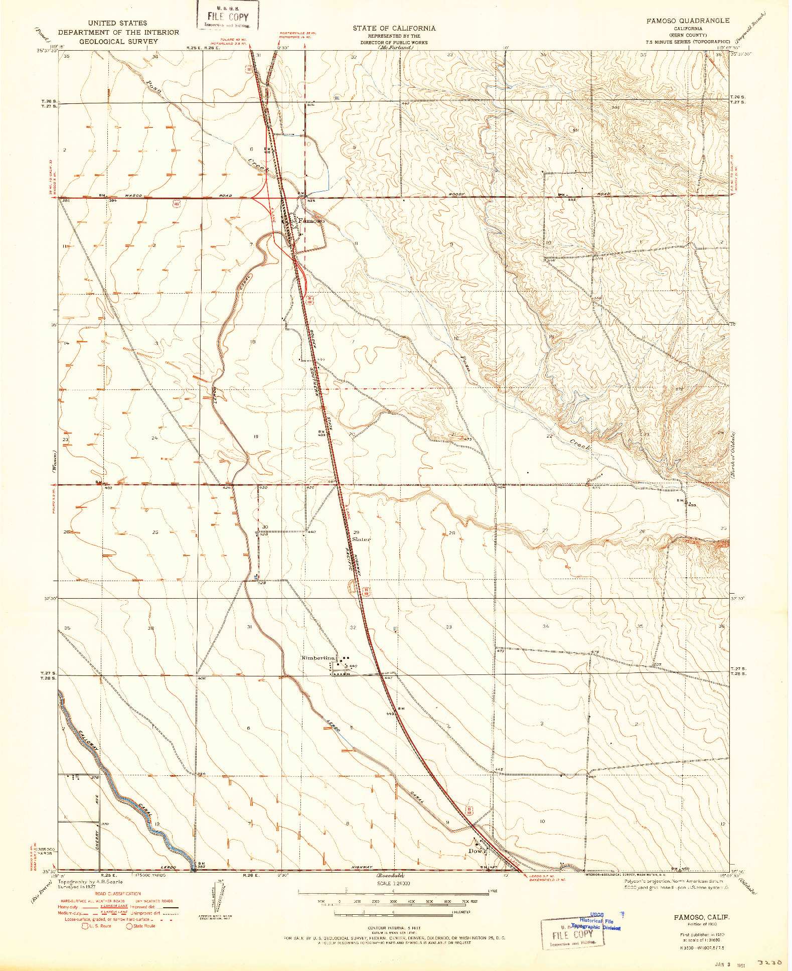 USGS 1:24000-SCALE QUADRANGLE FOR FAMOSO, CA 1950