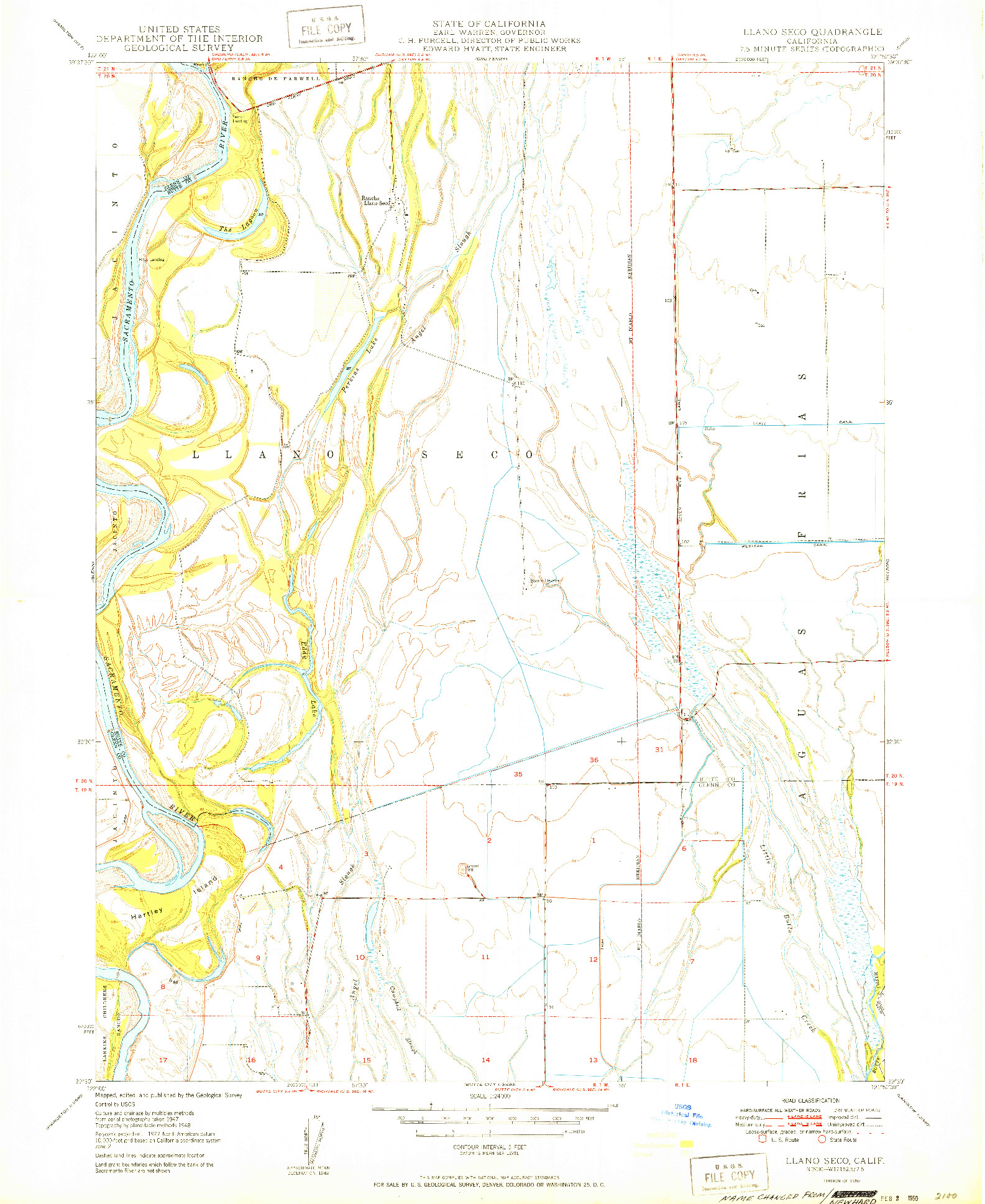 USGS 1:24000-SCALE QUADRANGLE FOR LLANO SECO, CA 1950