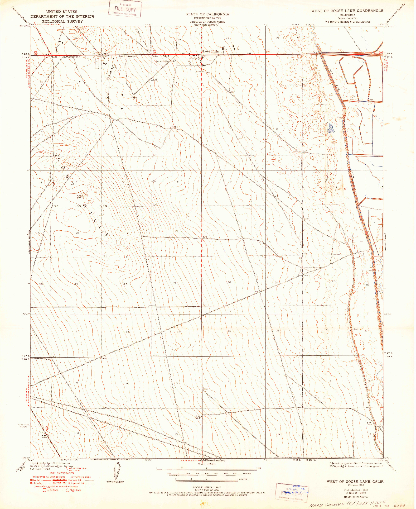 USGS 1:24000-SCALE QUADRANGLE FOR WEST OF GOOSE LAKE, CA 1950