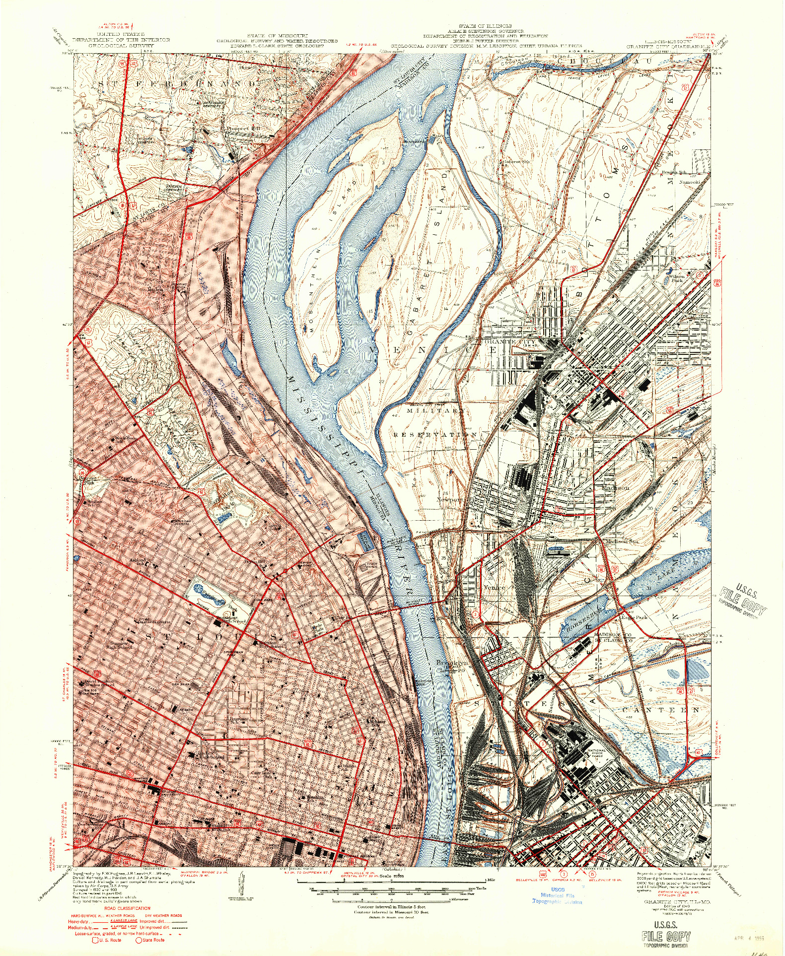USGS 1:24000-SCALE QUADRANGLE FOR GRANITE CITY, IL 1940