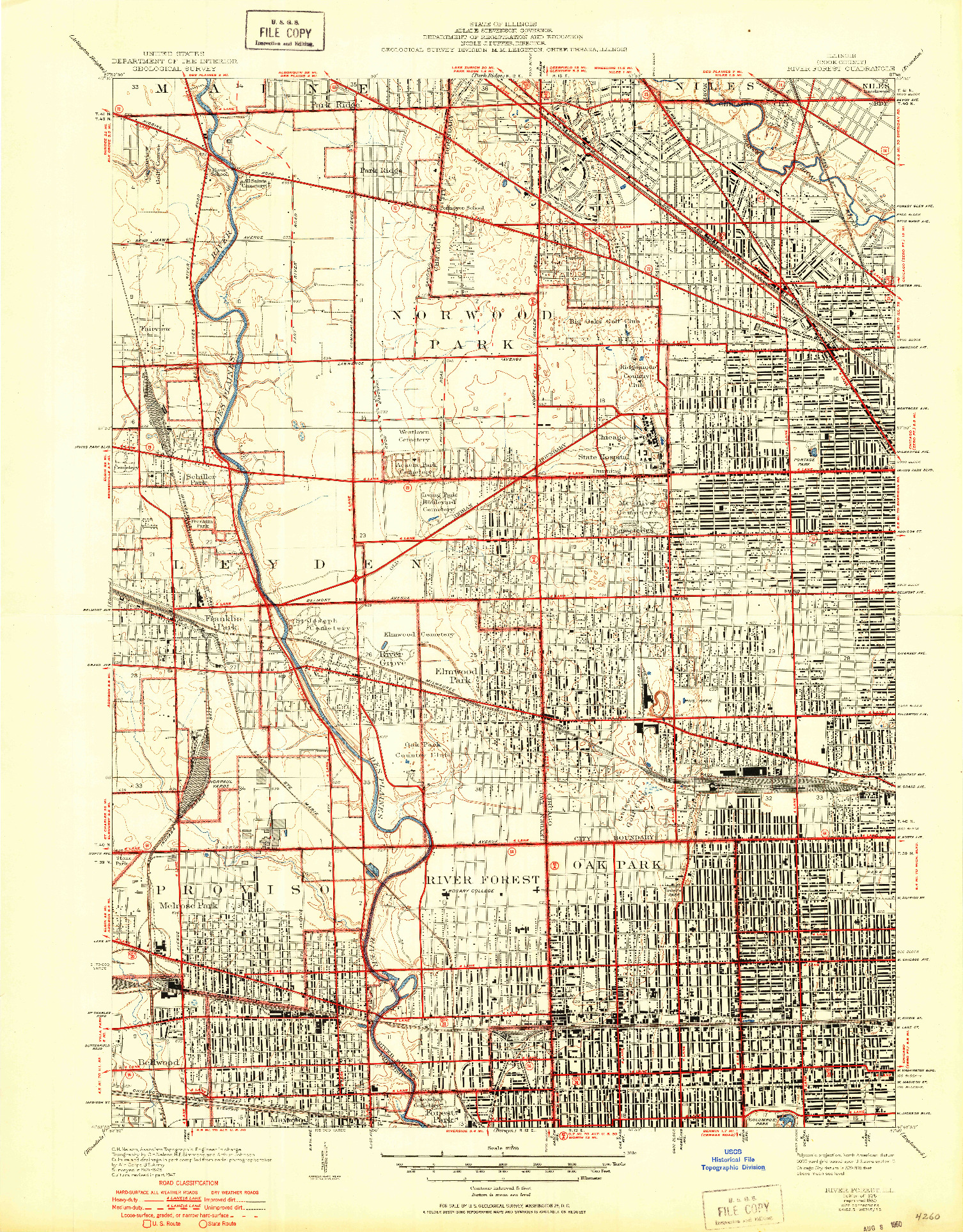 USGS 1:24000-SCALE QUADRANGLE FOR RIVER FOREST, IL 1928