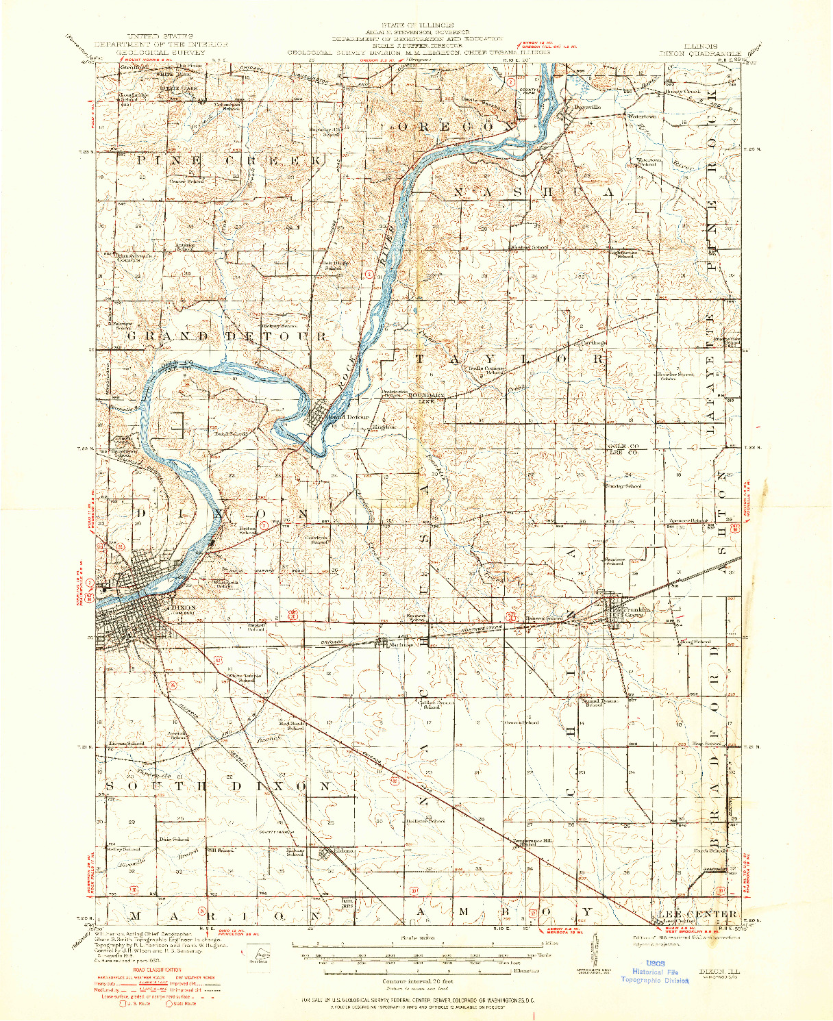 USGS 1:62500-SCALE QUADRANGLE FOR DIXON, IL 1918