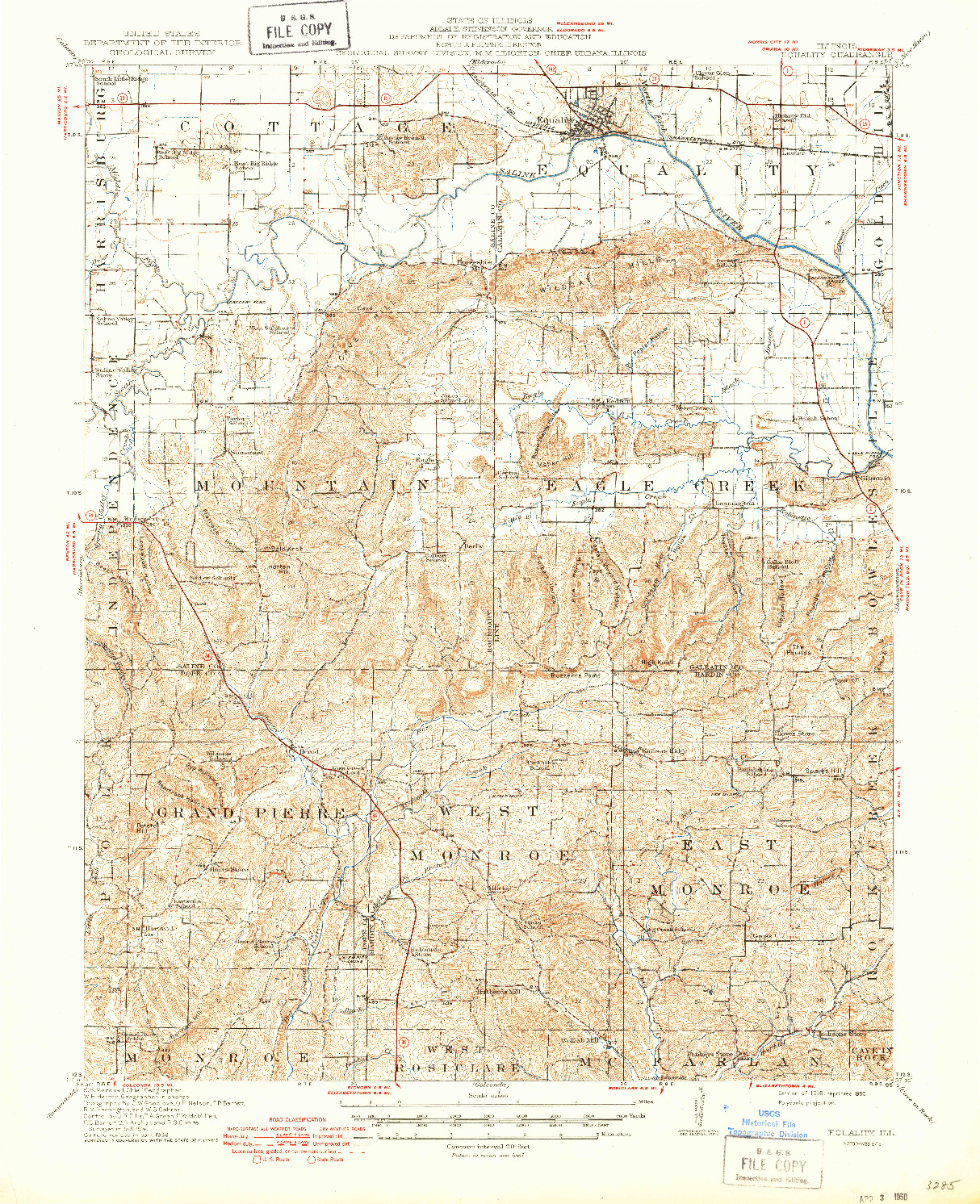 USGS 1:62500-SCALE QUADRANGLE FOR EQUALITY, IL 1916