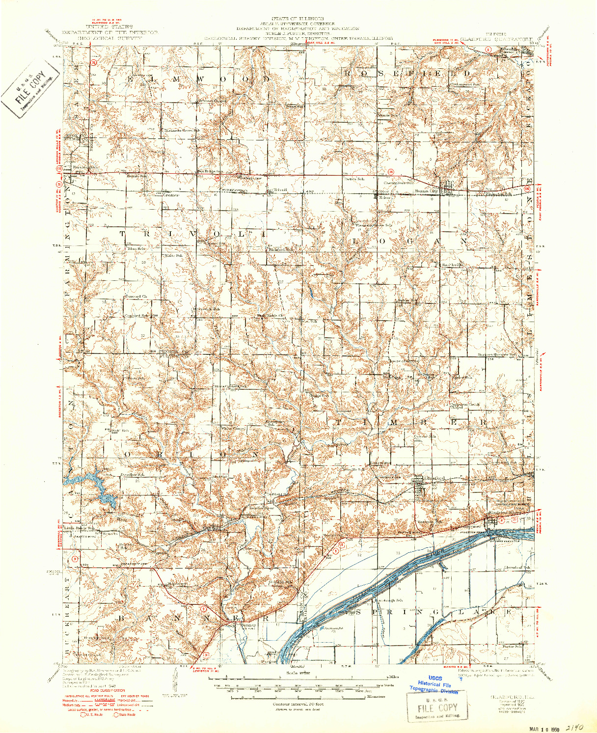 USGS 1:62500-SCALE QUADRANGLE FOR GLASFORD, IL 1930