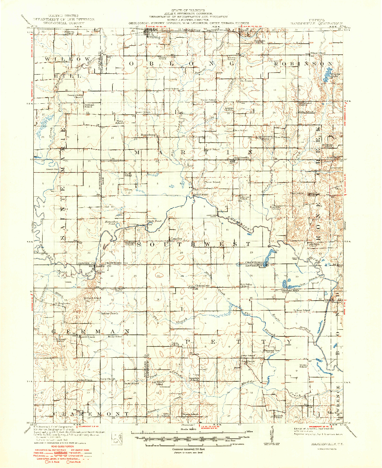 USGS 1:62500-SCALE QUADRANGLE FOR HARDINVILLE, IL 1910