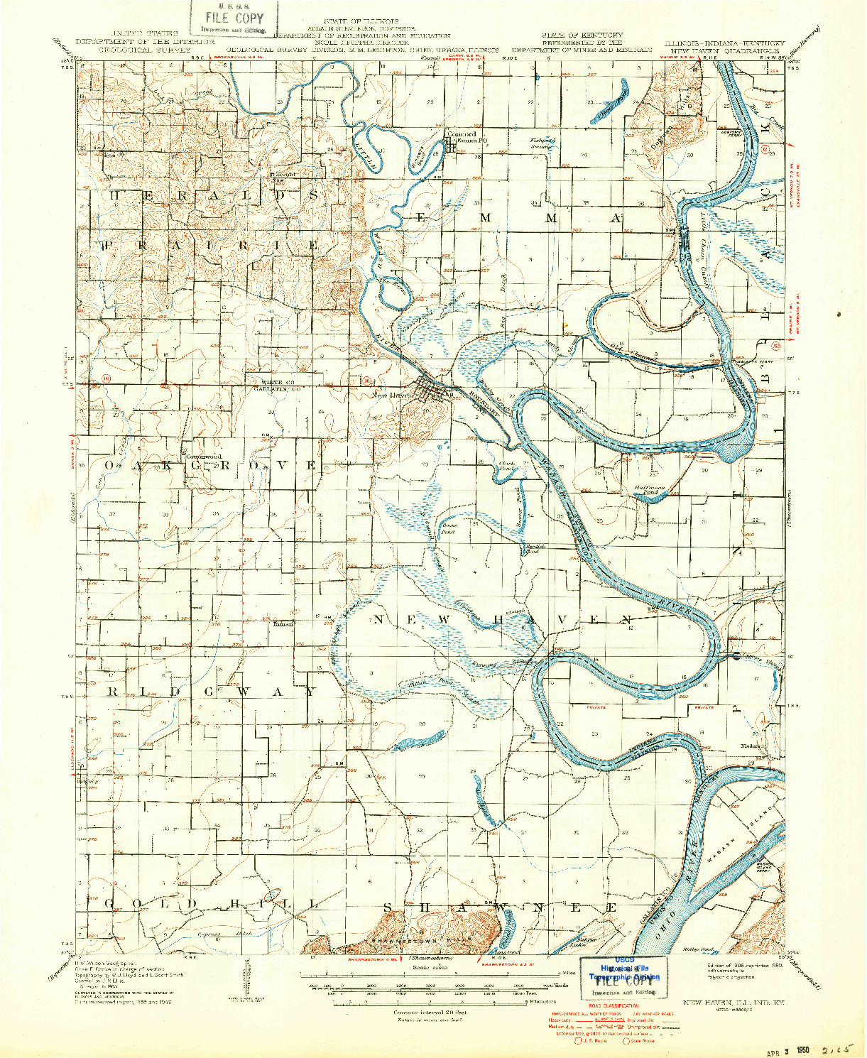 USGS 1:62500-SCALE QUADRANGLE FOR NEW HAVEN, IL 1906