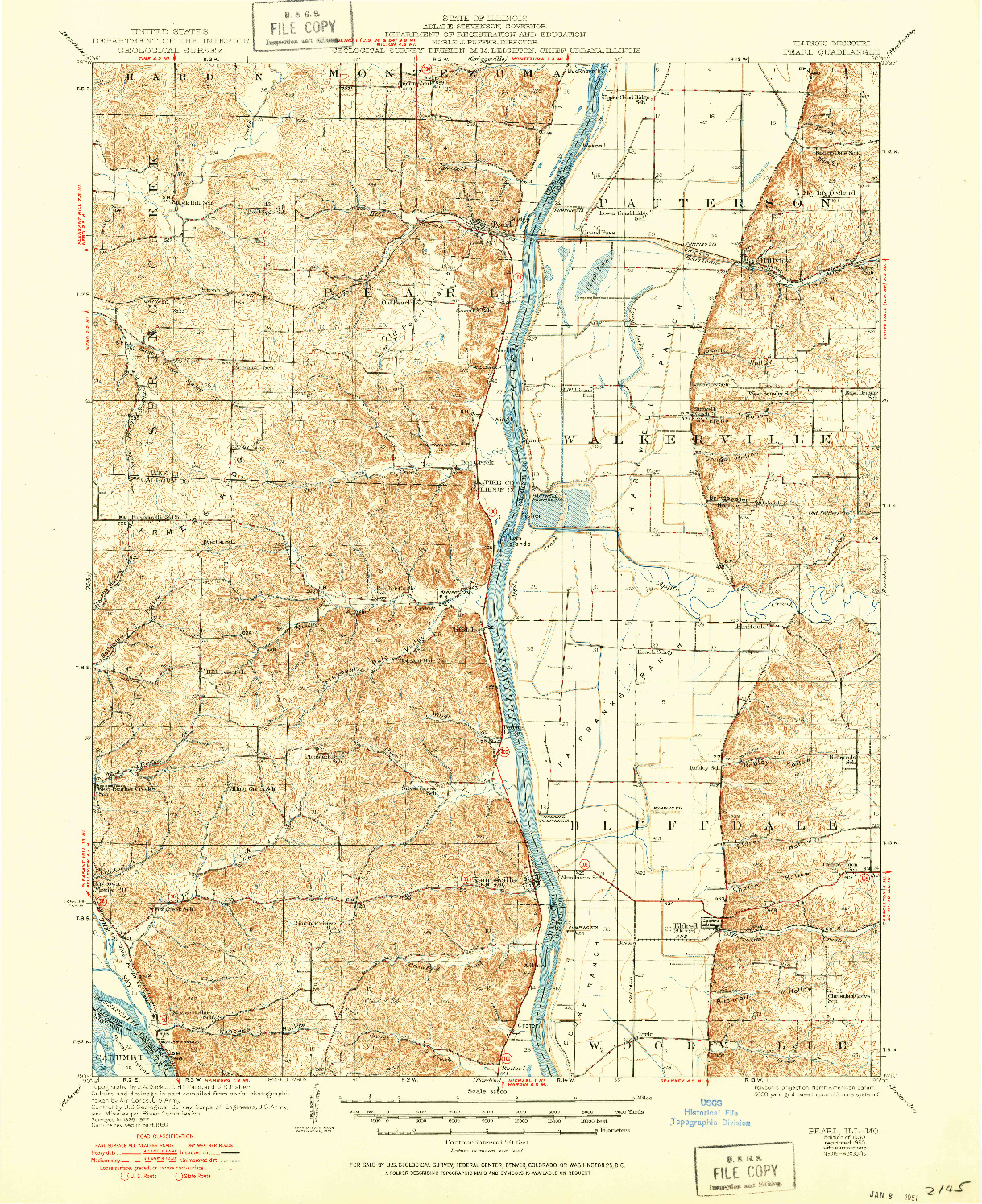 USGS 1:62500-SCALE QUADRANGLE FOR PEARL, IL 1930