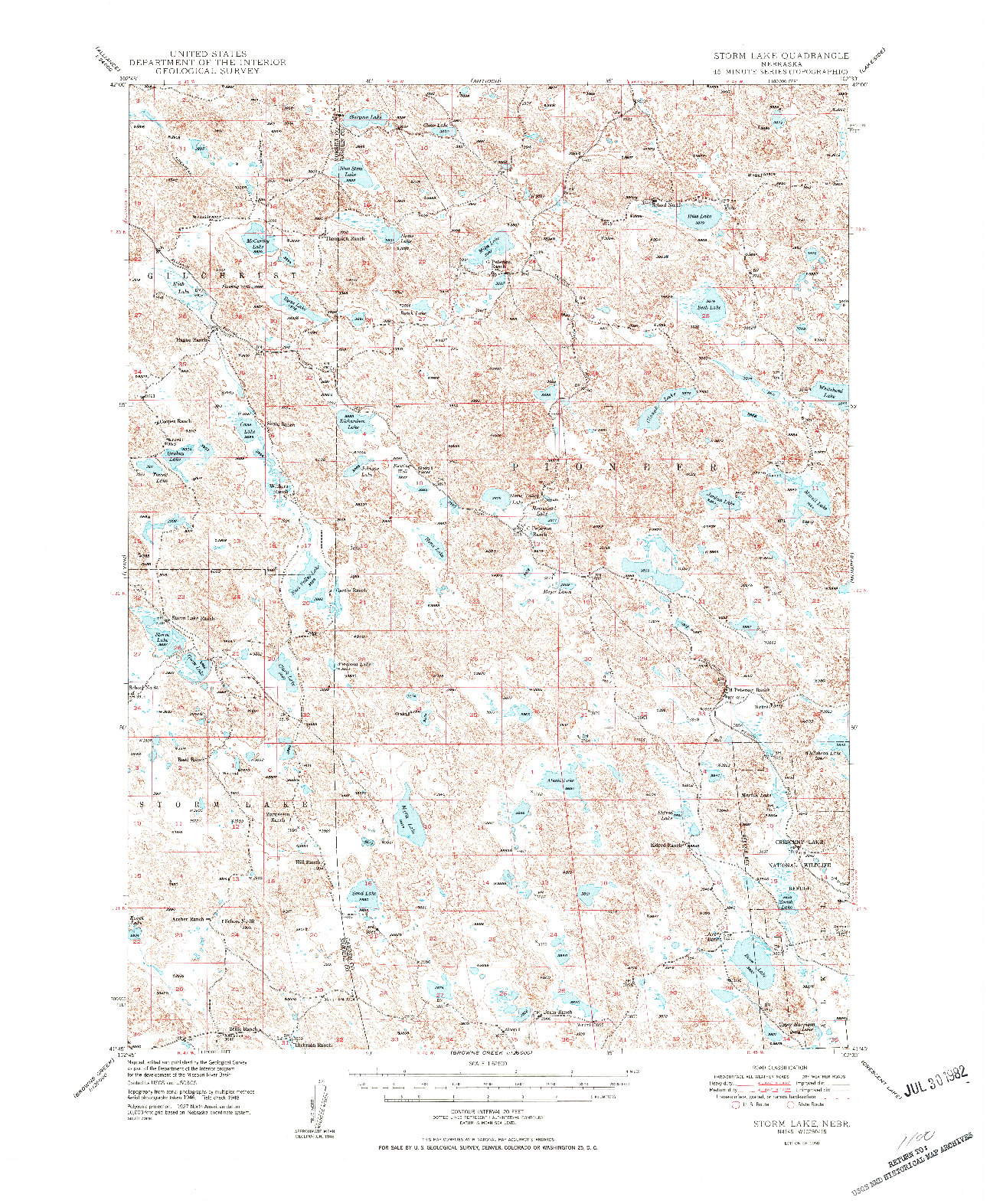 USGS 1:62500-SCALE QUADRANGLE FOR STORM LAKE, NE 1950