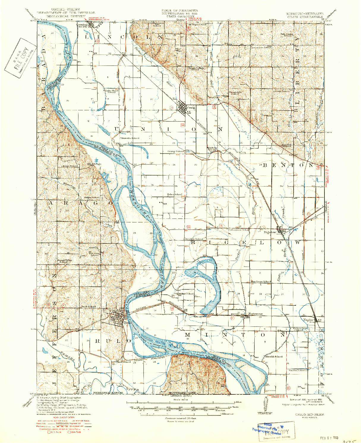 USGS 1:62500-SCALE QUADRANGLE FOR CRAIG, MO 1920