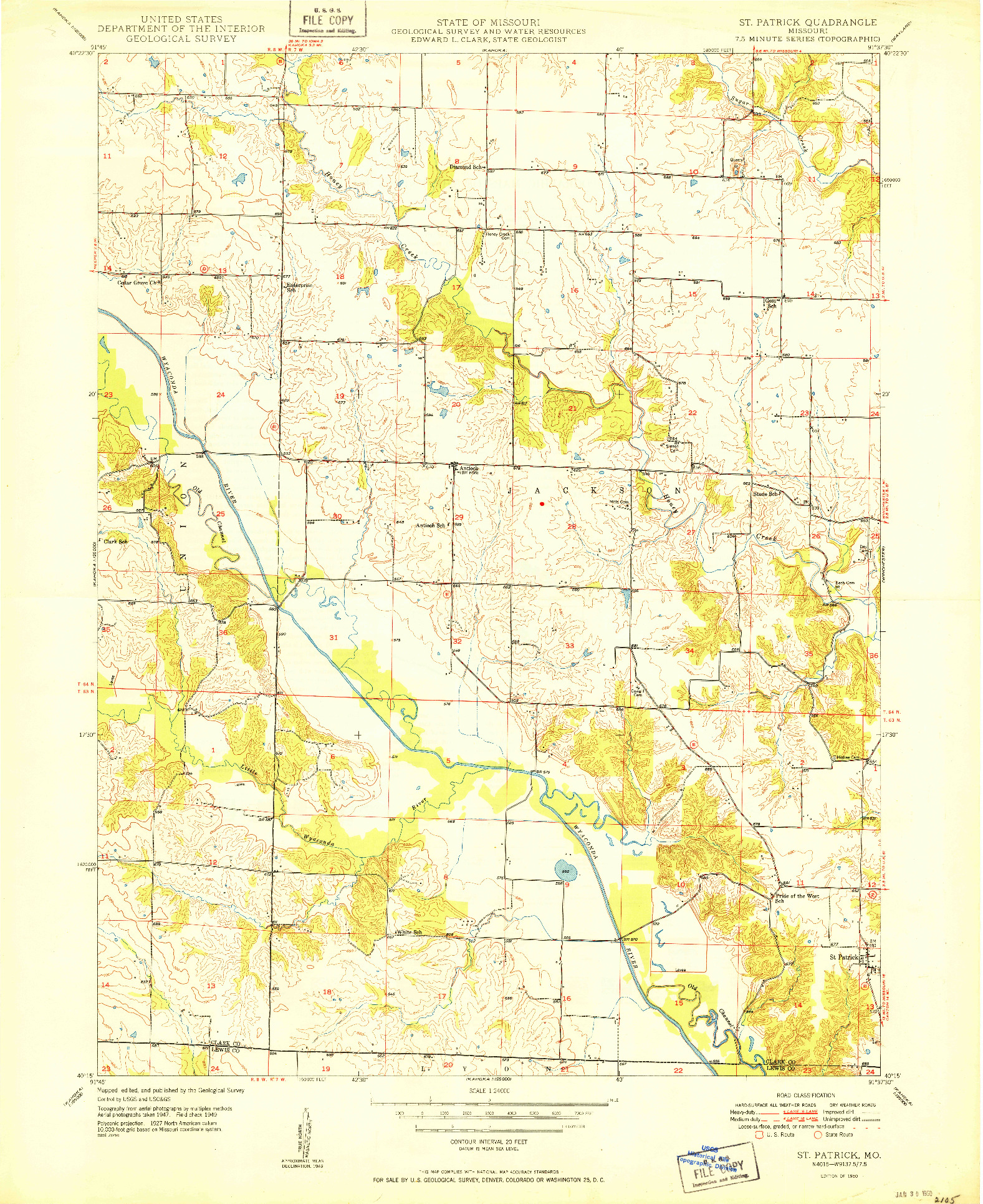 USGS 1:24000-SCALE QUADRANGLE FOR ST. PATRICK, MO 1950