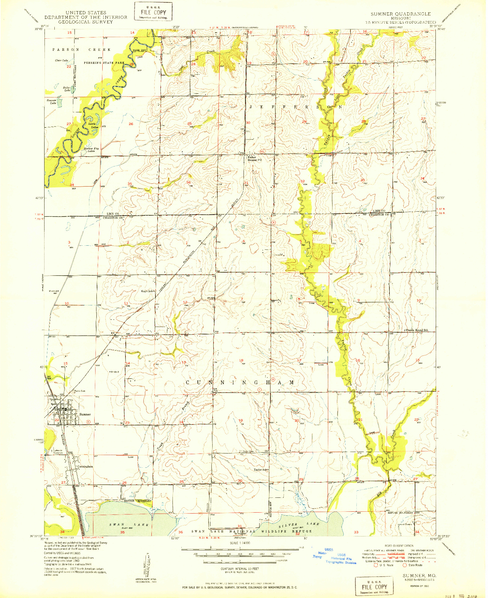 USGS 1:24000-SCALE QUADRANGLE FOR SUMNER, MO 1950
