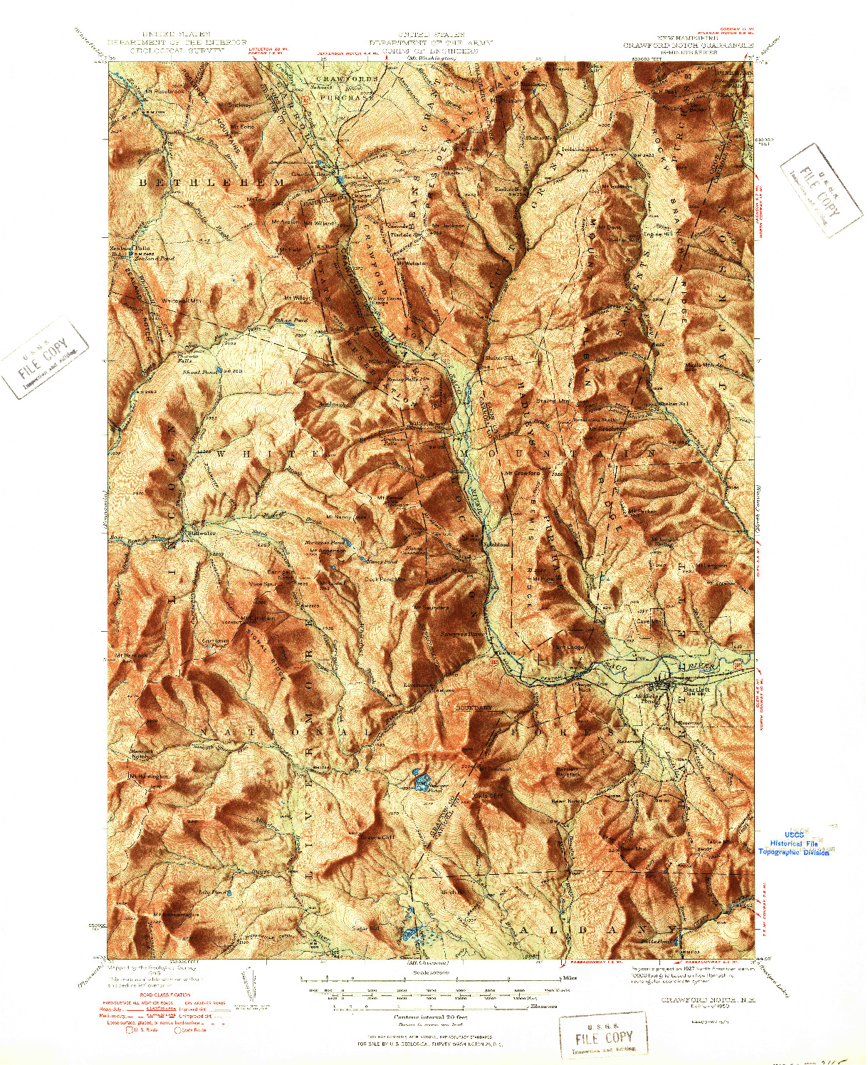 USGS 1:62500-SCALE QUADRANGLE FOR CRAWFORD NOTCH, NH 1950