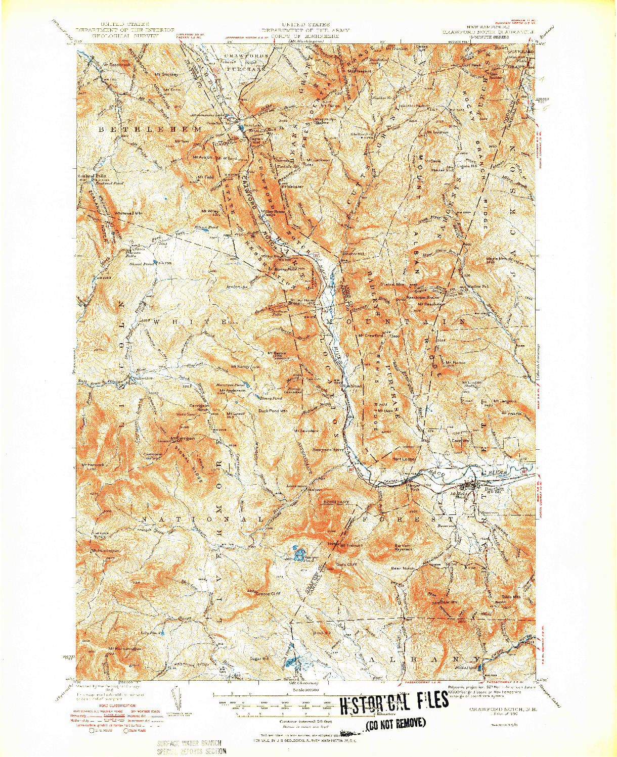 USGS 1:62500-SCALE QUADRANGLE FOR CRAWFORD NOTCH, NH 1950