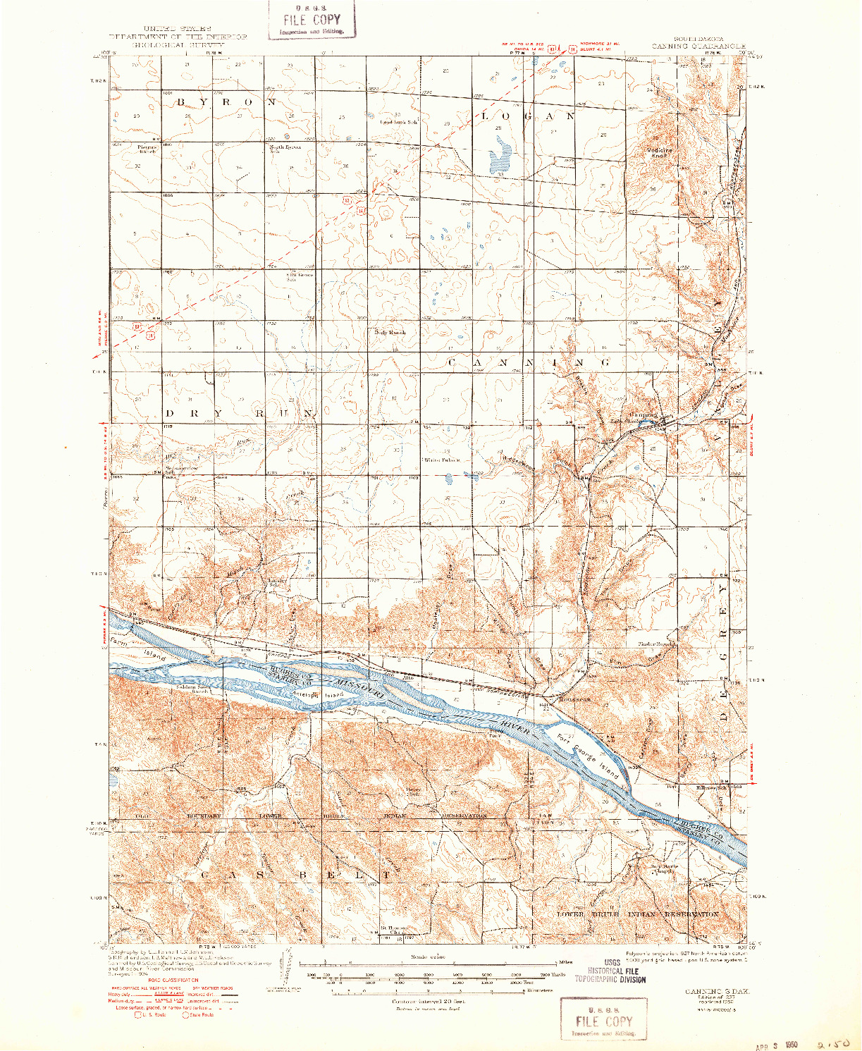 USGS 1:62500-SCALE QUADRANGLE FOR CANNING, SD 1937