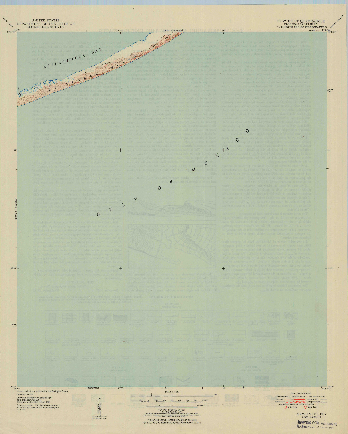 USGS 1:31680-SCALE QUADRANGLE FOR NEW INLET, FL 1950