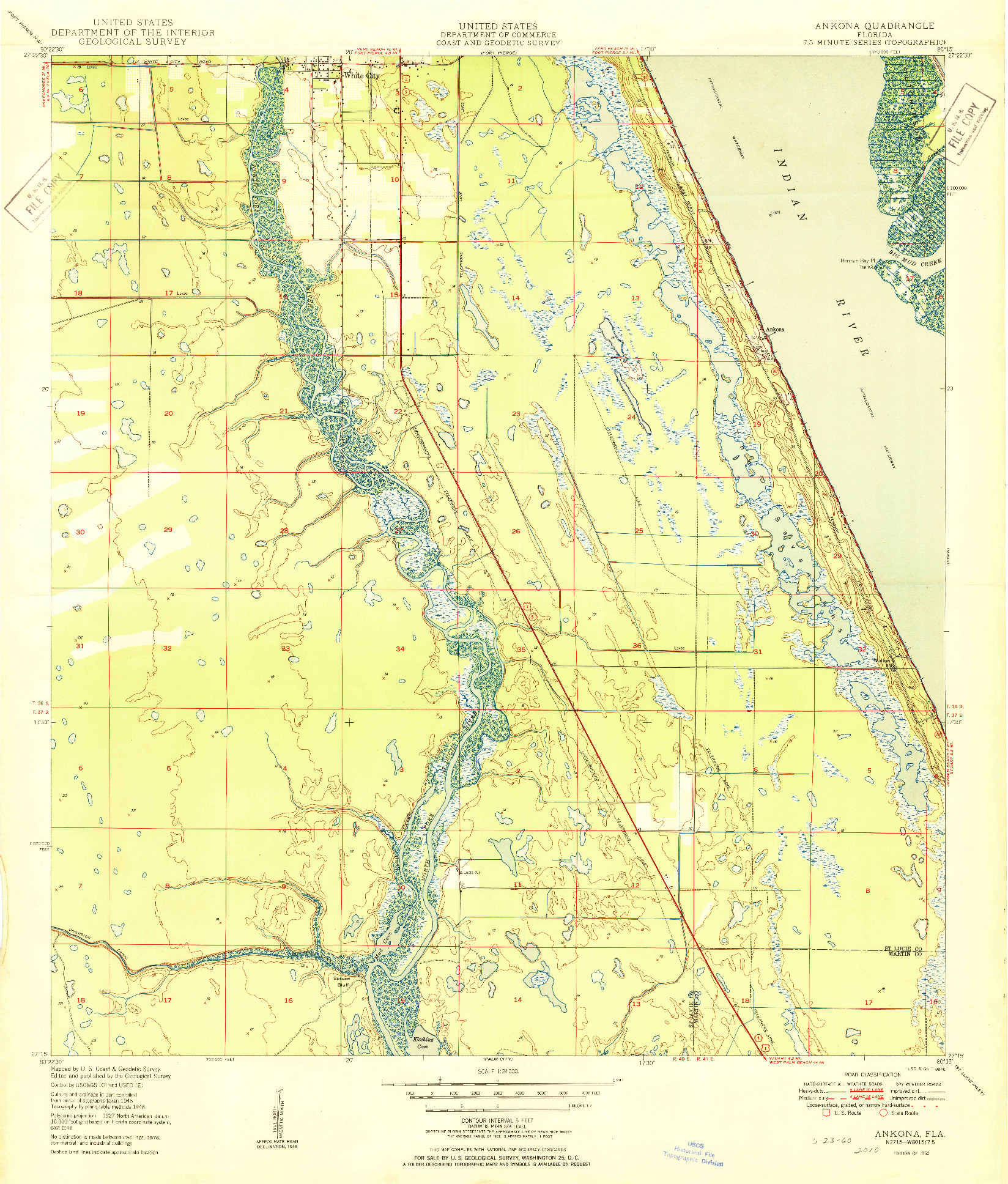 USGS 1:24000-SCALE QUADRANGLE FOR ANKONA, FL 1950