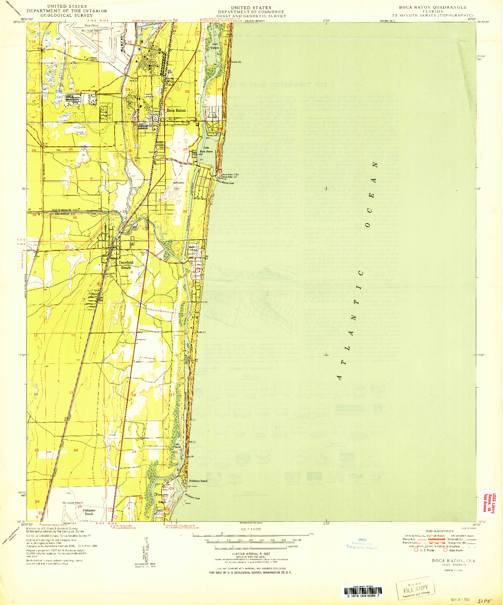USGS 1:24000-SCALE QUADRANGLE FOR BOCA RATON, FL 1950