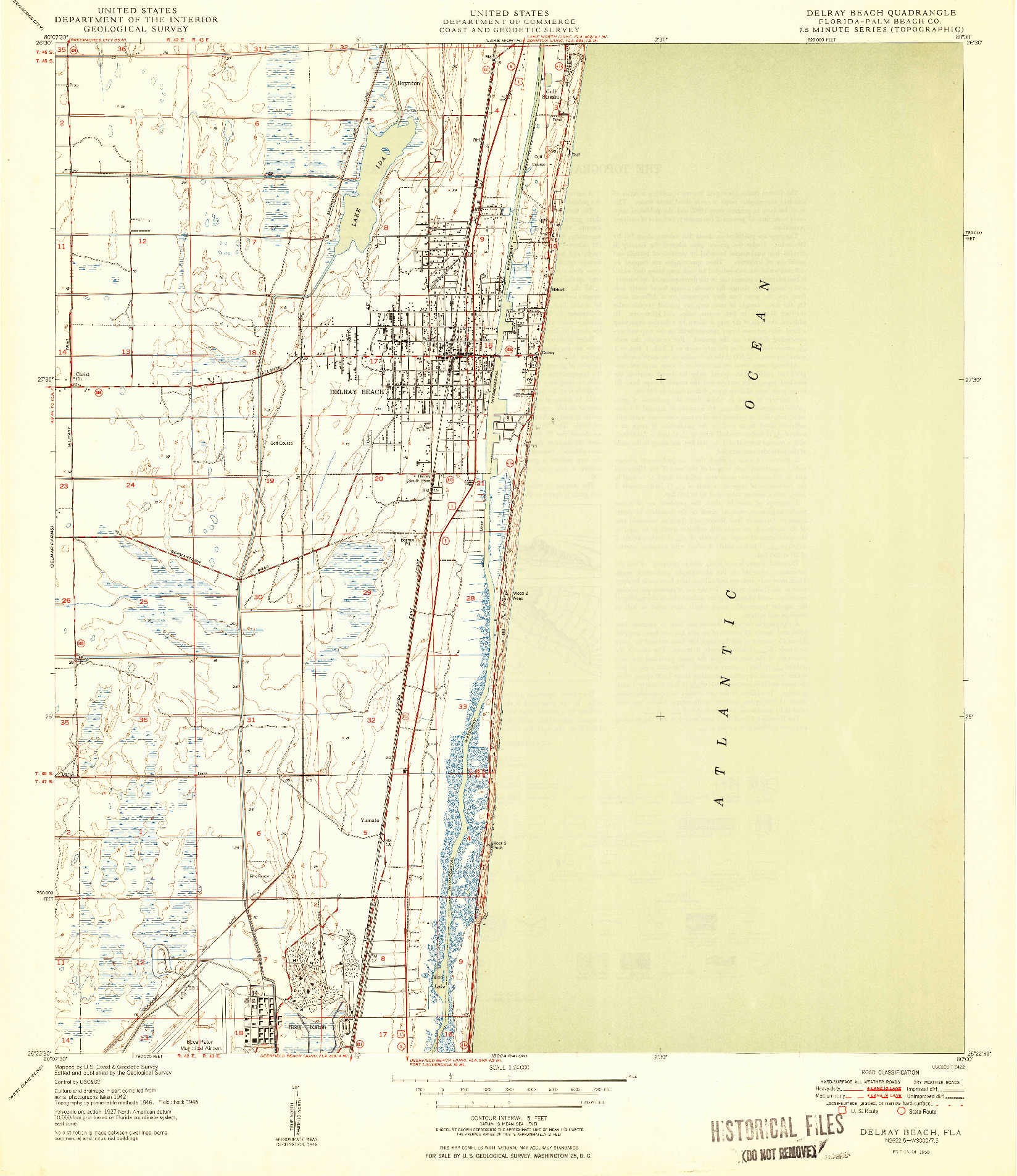 USGS 1:24000-SCALE QUADRANGLE FOR DELRAY BEACH, FL 1950