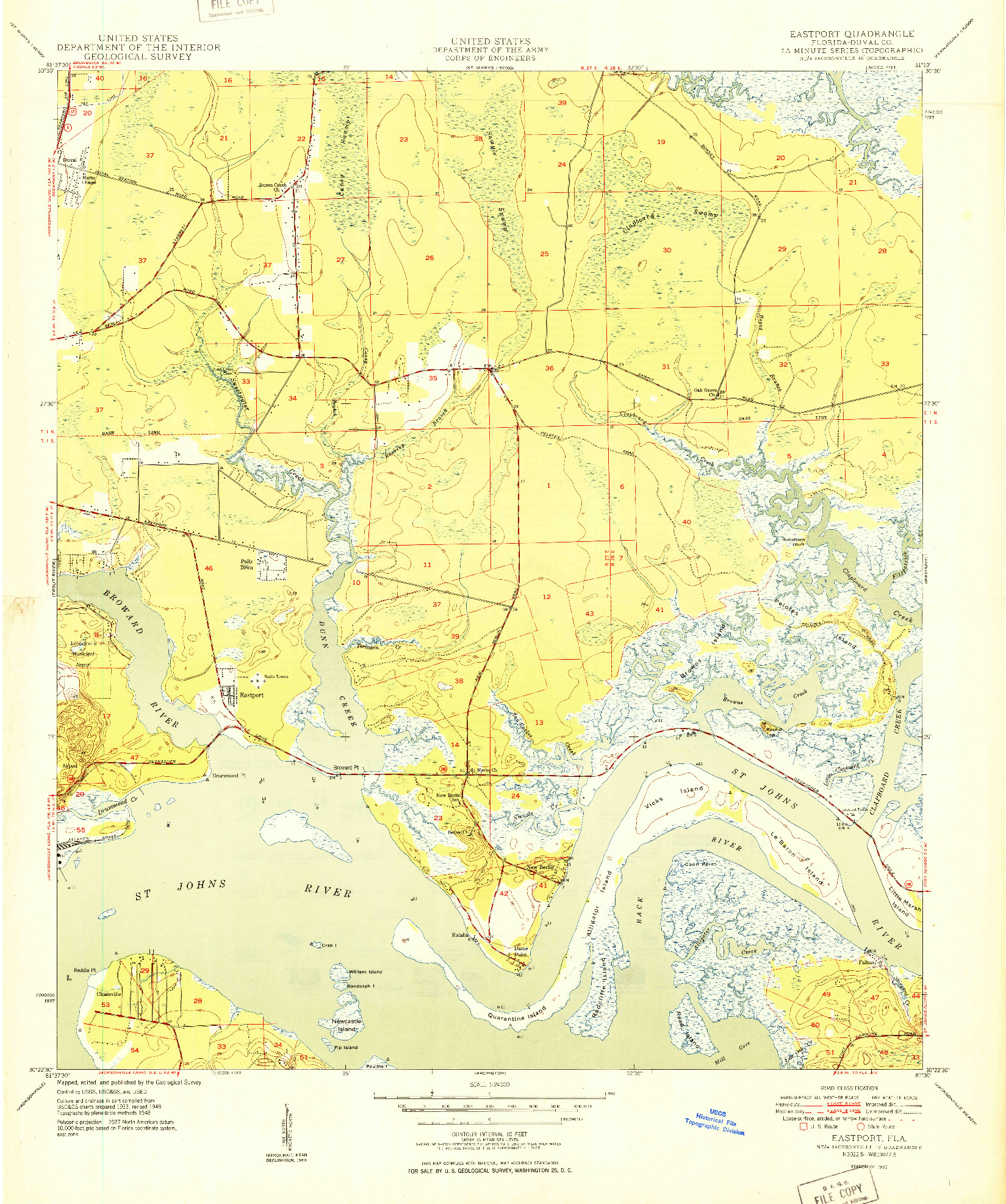 USGS 1:24000-SCALE QUADRANGLE FOR EASTPORT, FL 1950