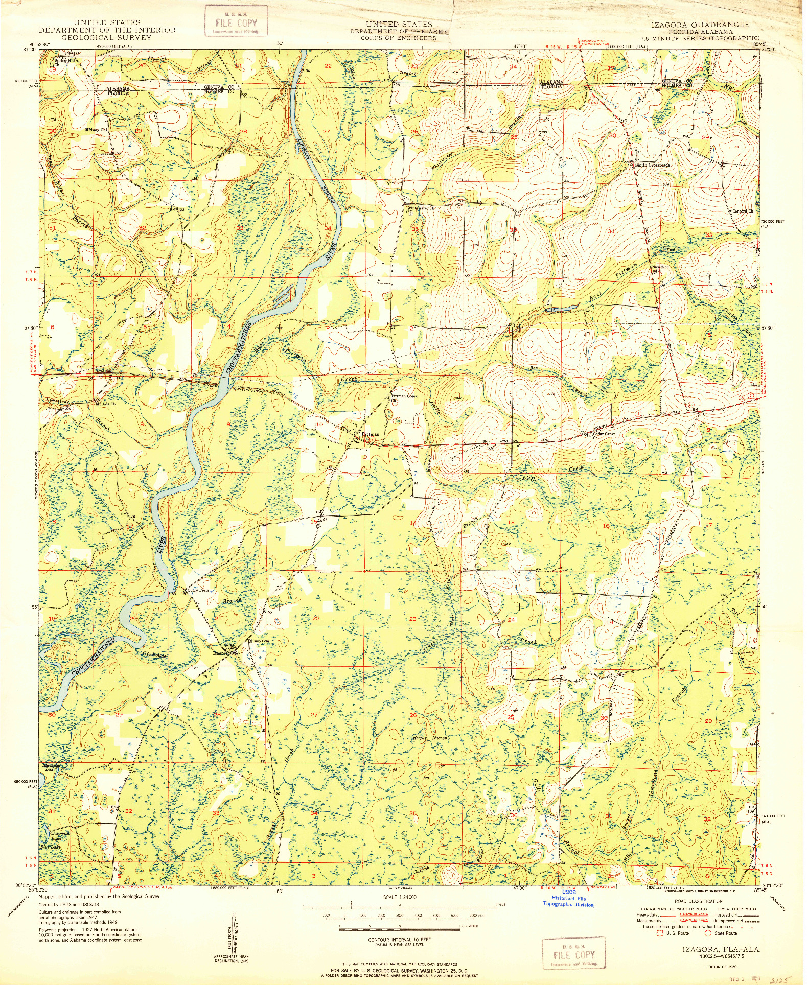 USGS 1:24000-SCALE QUADRANGLE FOR IZAGORA, FL 1950