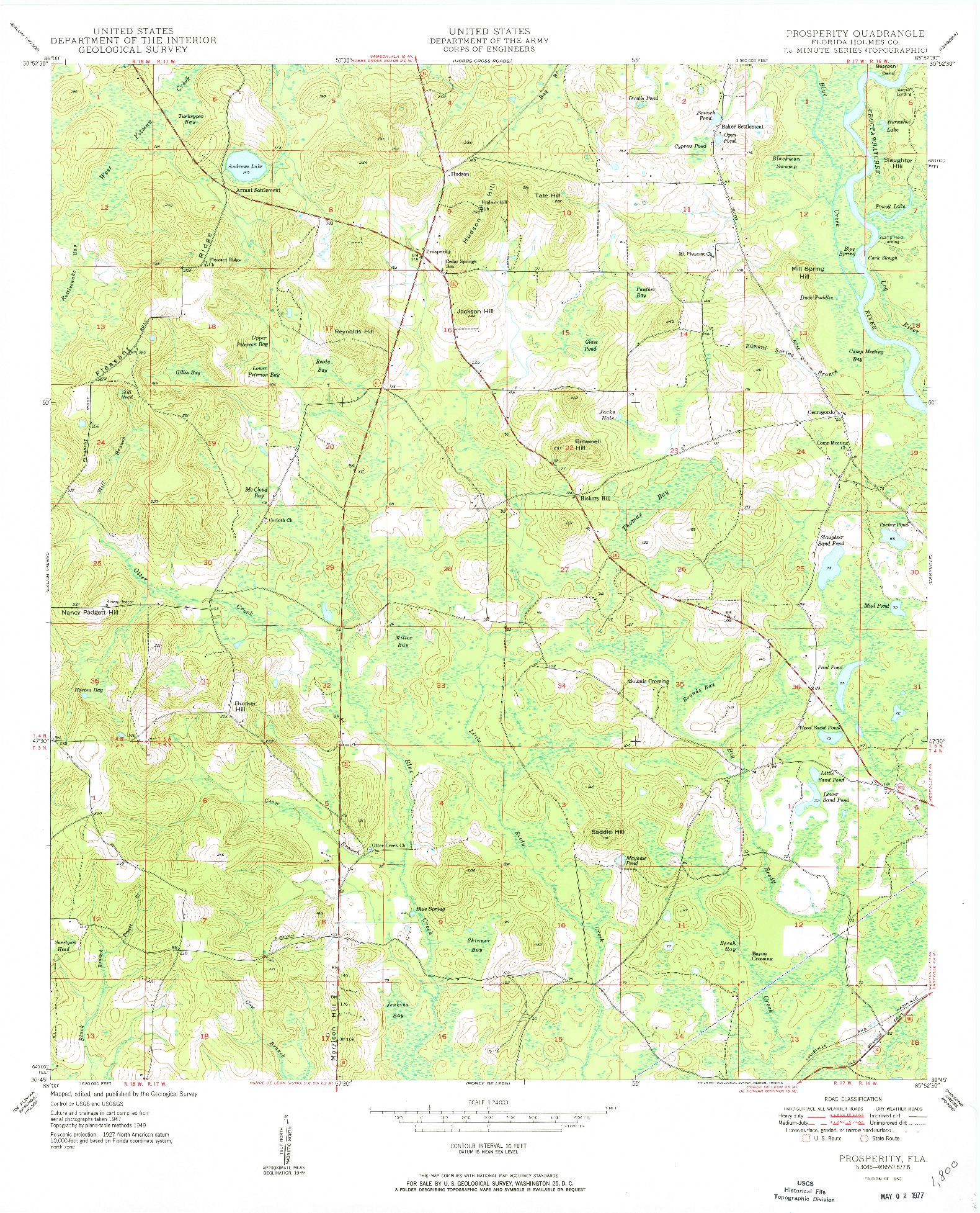 USGS 1:24000-SCALE QUADRANGLE FOR PROSPERITY, FL 1950