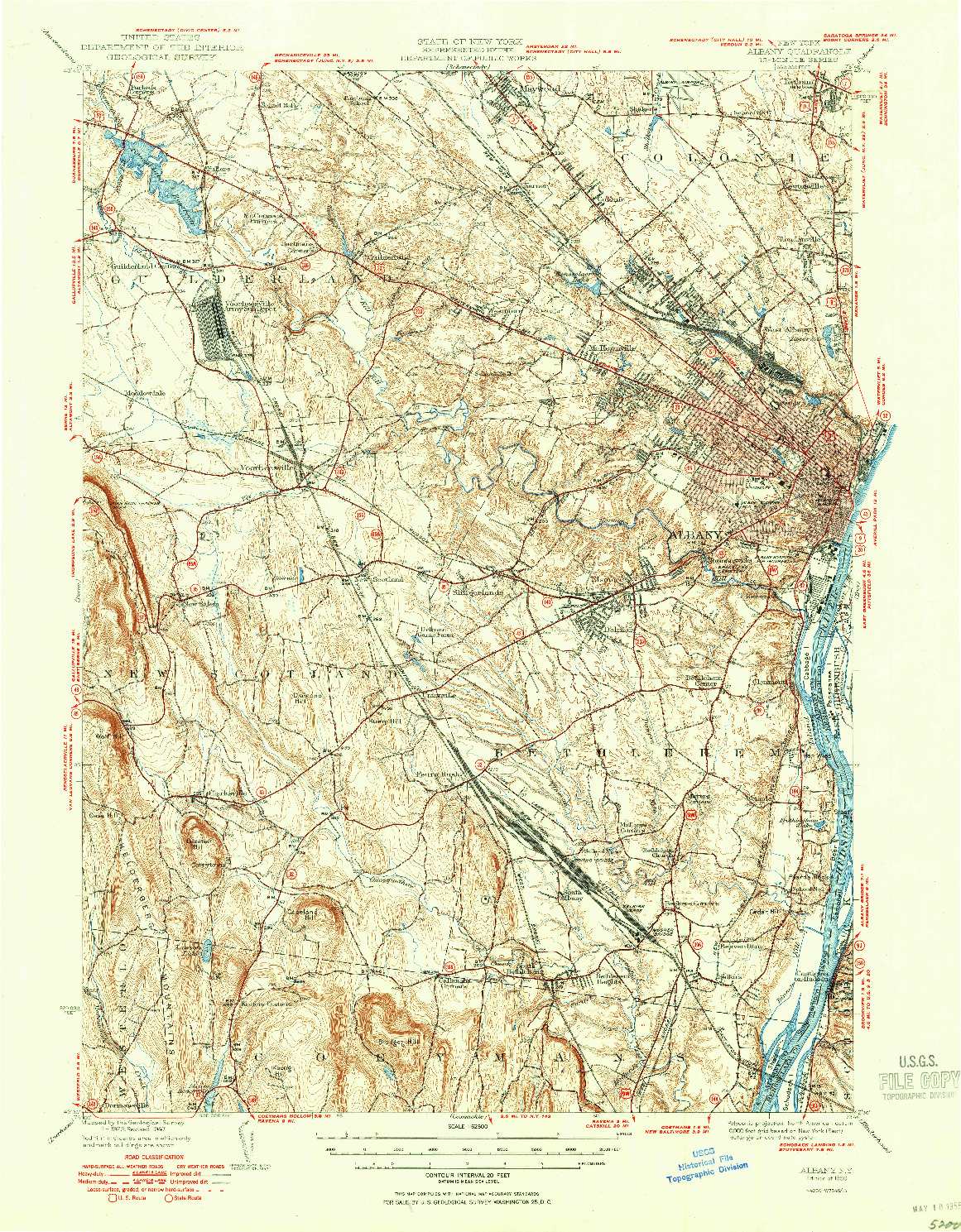 USGS 1:62500-SCALE QUADRANGLE FOR ALBANY, NY 1950