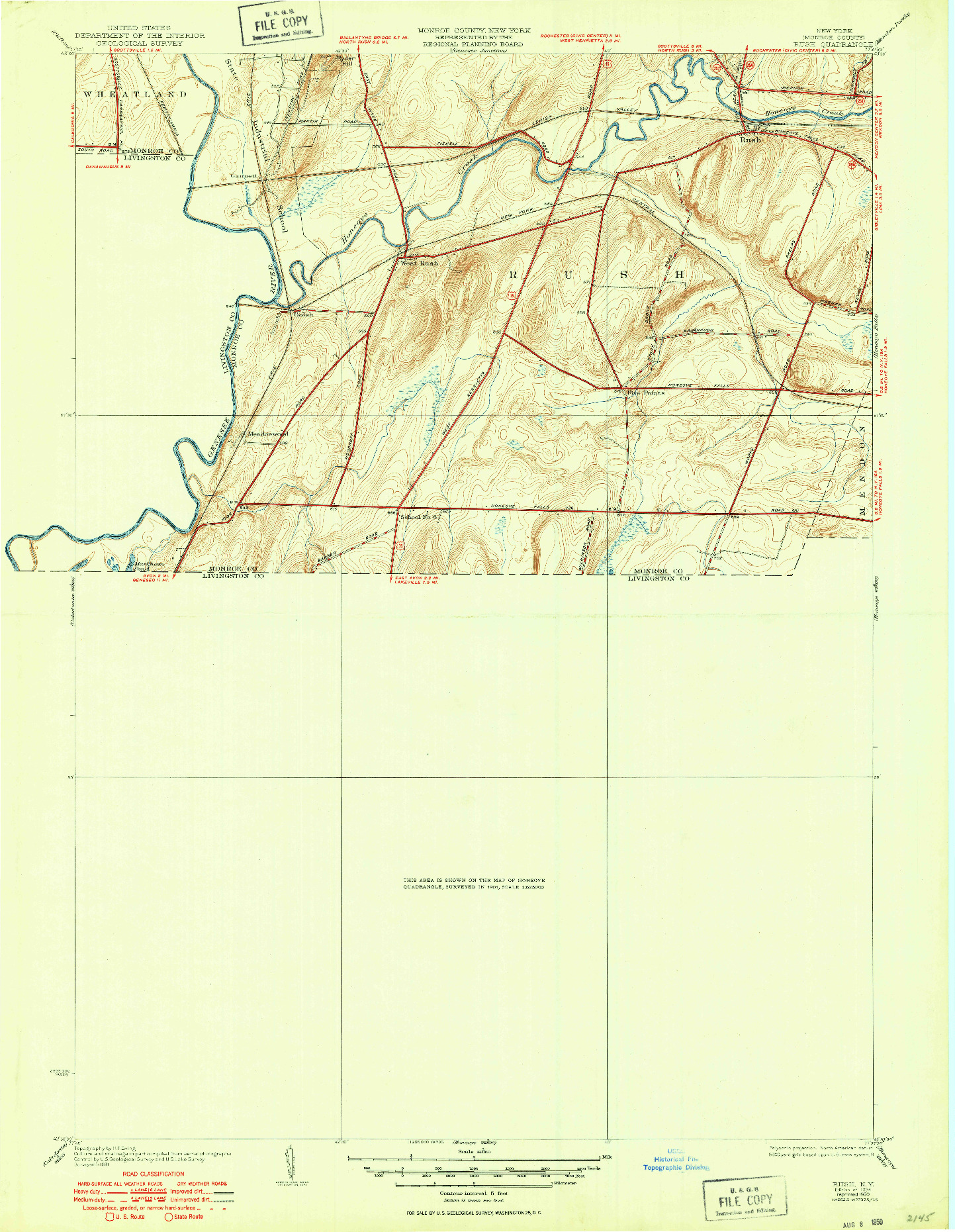 USGS 1:24000-SCALE QUADRANGLE FOR RUSH, NY 1934