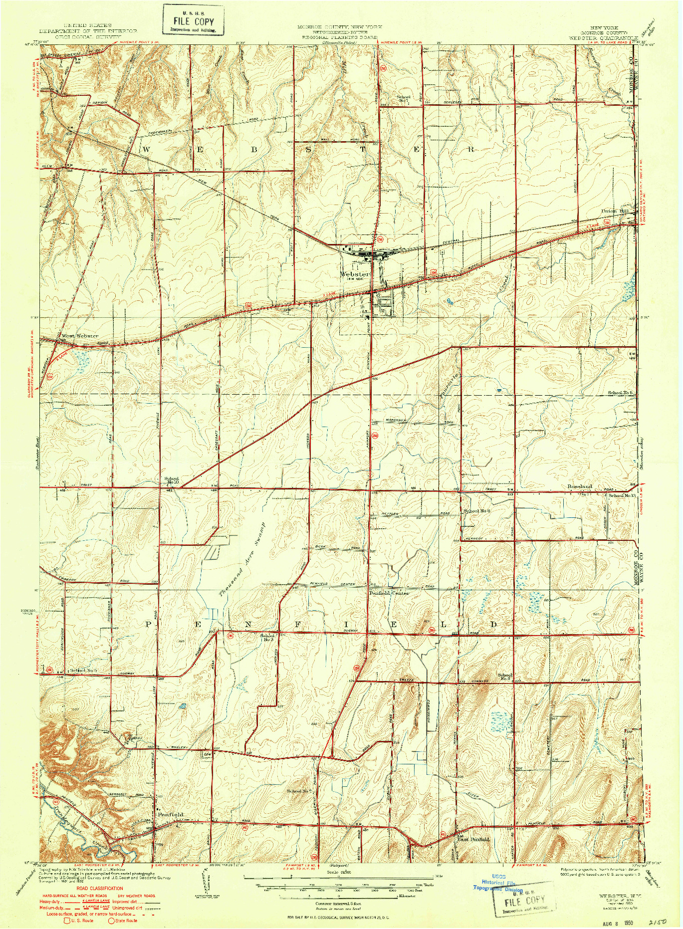 USGS 1:24000-SCALE QUADRANGLE FOR WEBSTER, NY 1934