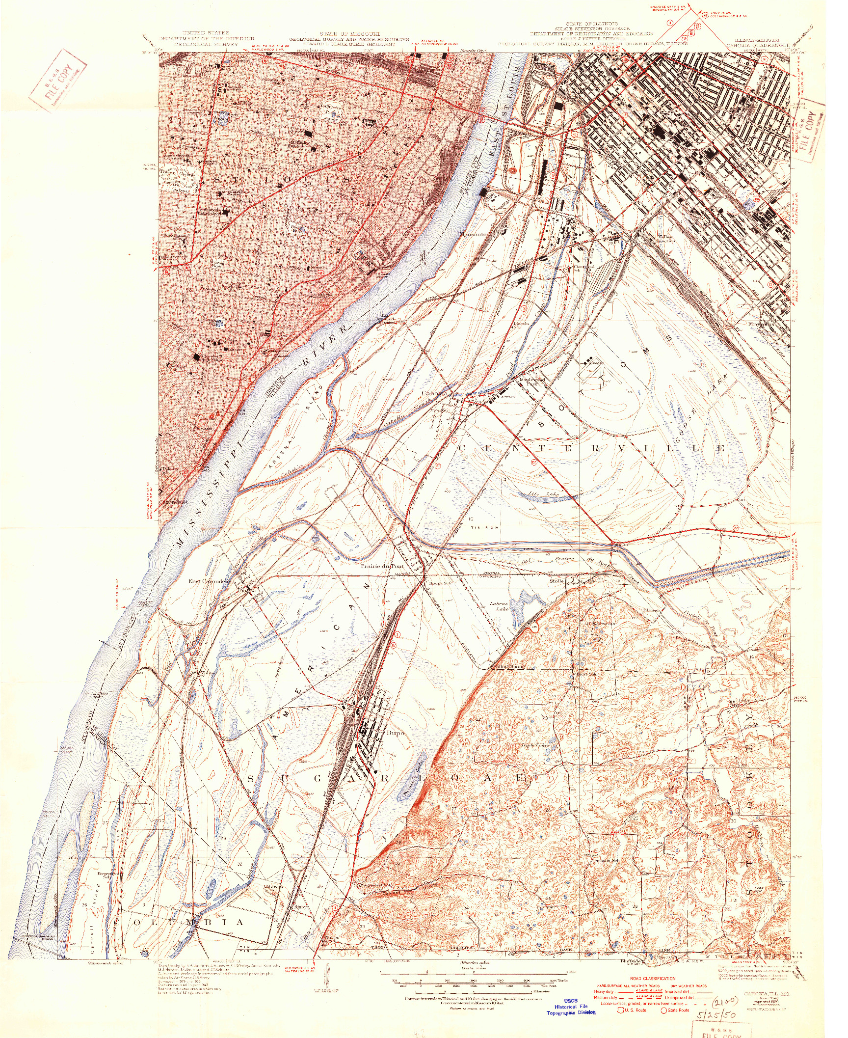 USGS 1:24000-SCALE QUADRANGLE FOR CAHOKIA, IL 1940