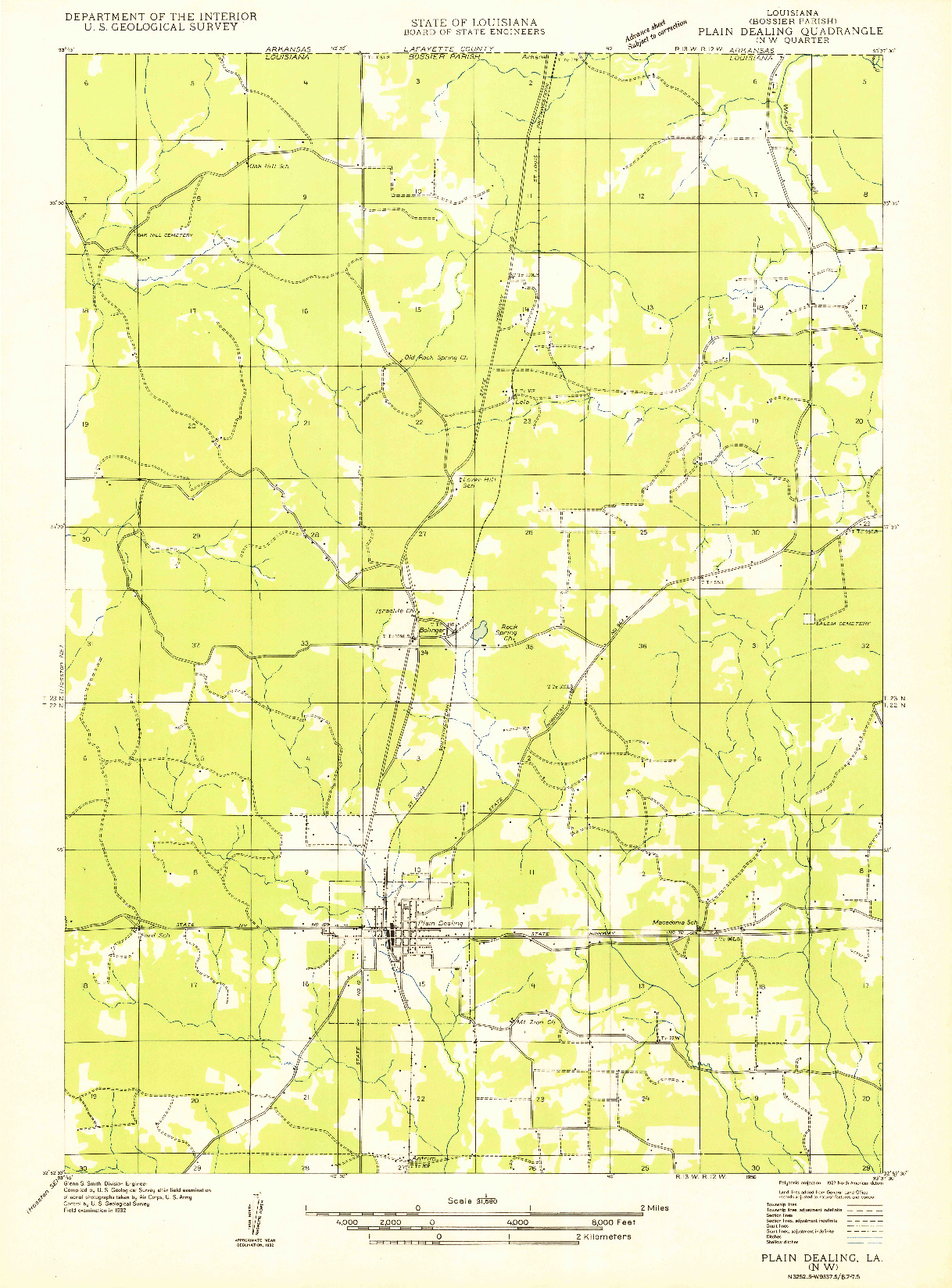 USGS 1:31680-SCALE QUADRANGLE FOR PLAIN DEALING NW, LA 1950