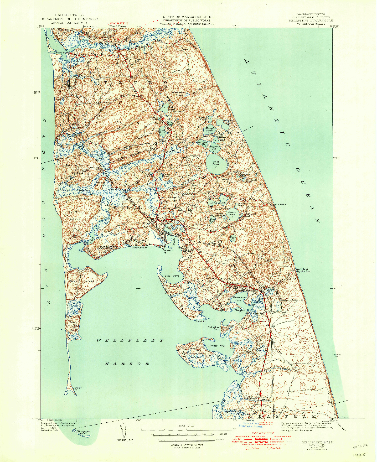 USGS 1:24000-SCALE QUADRANGLE FOR WELLFLEET, MA 1944